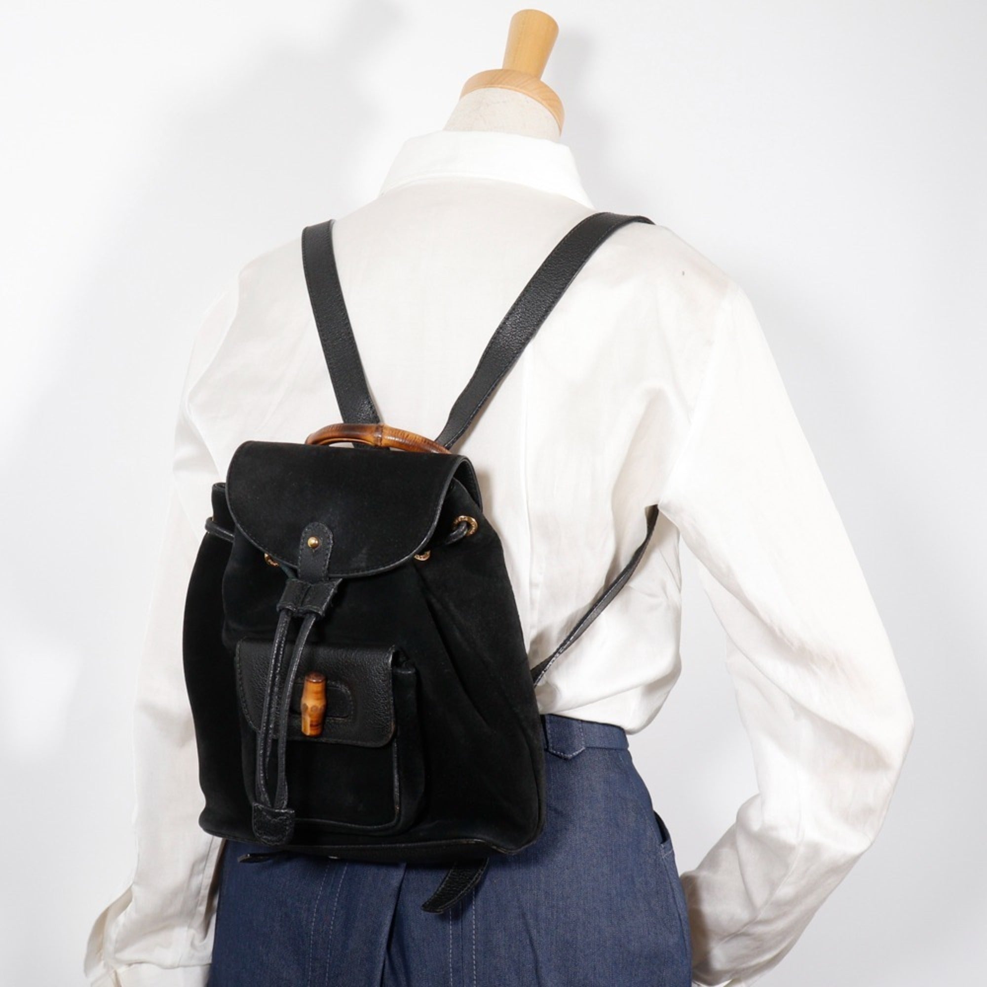 Gucci Black Suede Backpack (Pre-Owned)
