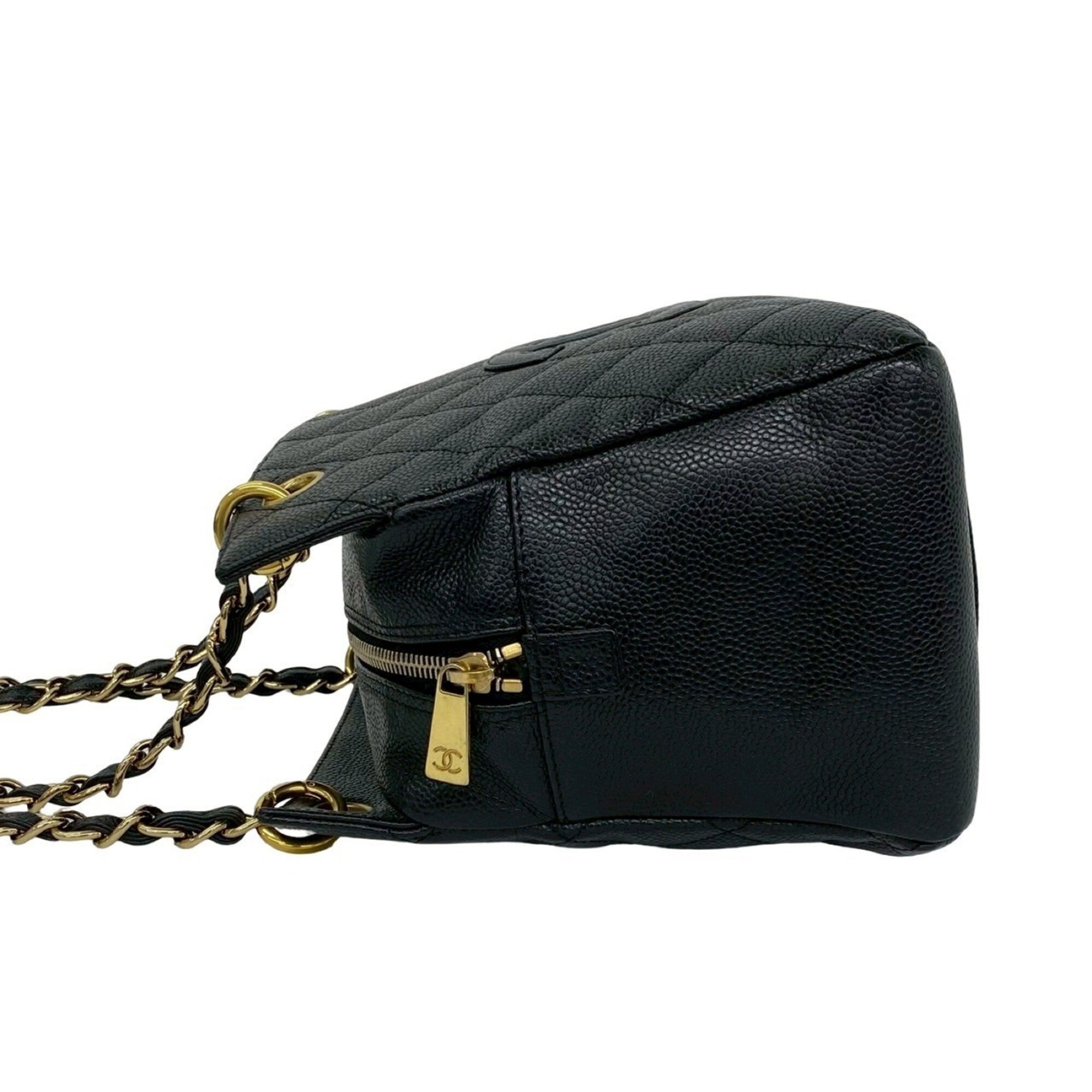 Chanel Black Grained Calfskin Shoulder Bag Tote Bag (Pre-Owned)