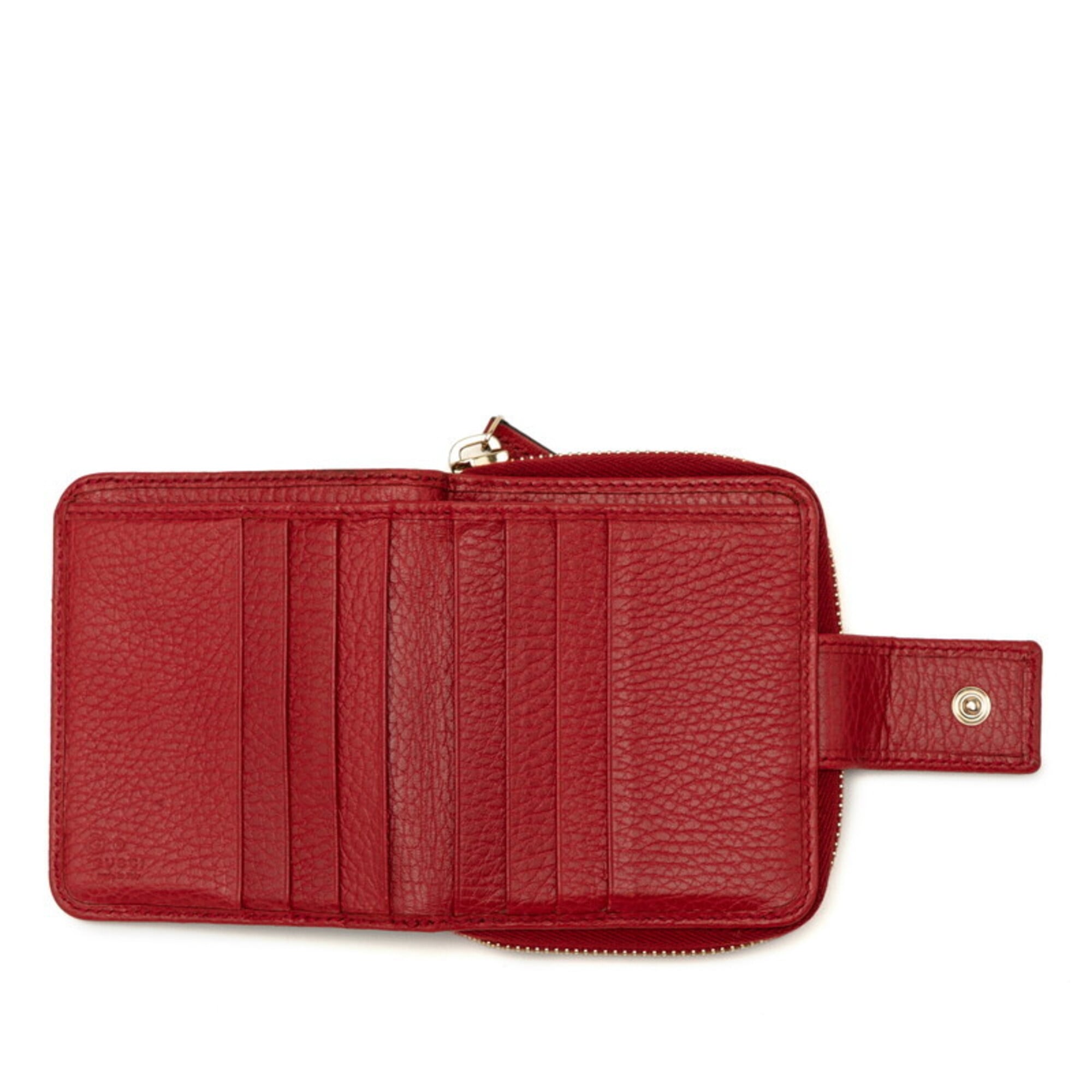Gucci Beige Red Color Canvas Leather Wallet (Bi-Fold) (Pre-Owned)