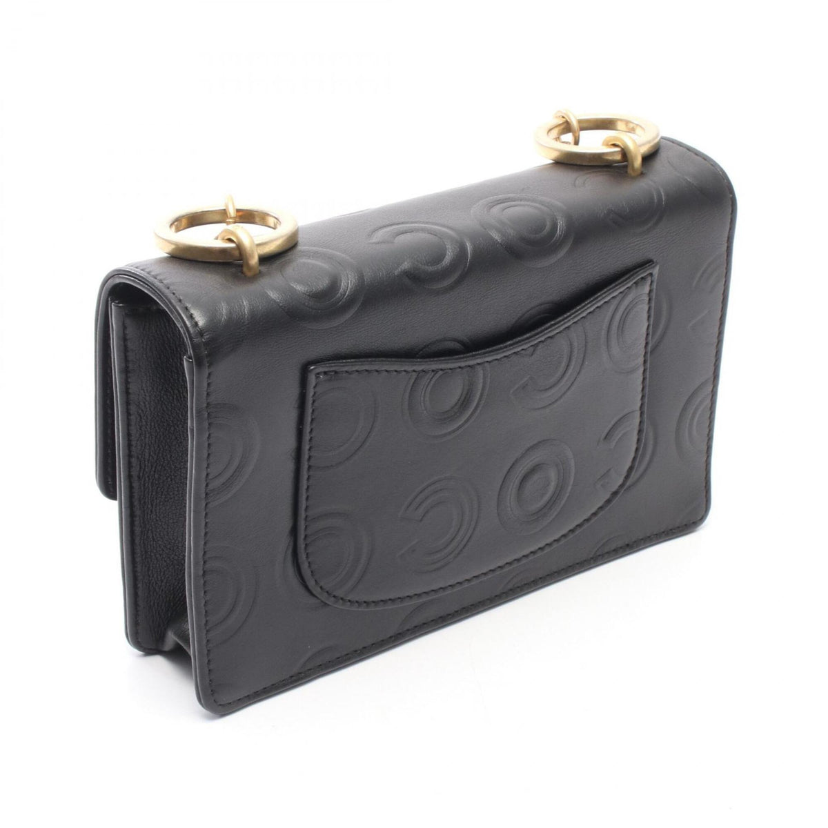 Chanel Black Leather Handbag Shoulder Bag (Pre-Owned)
