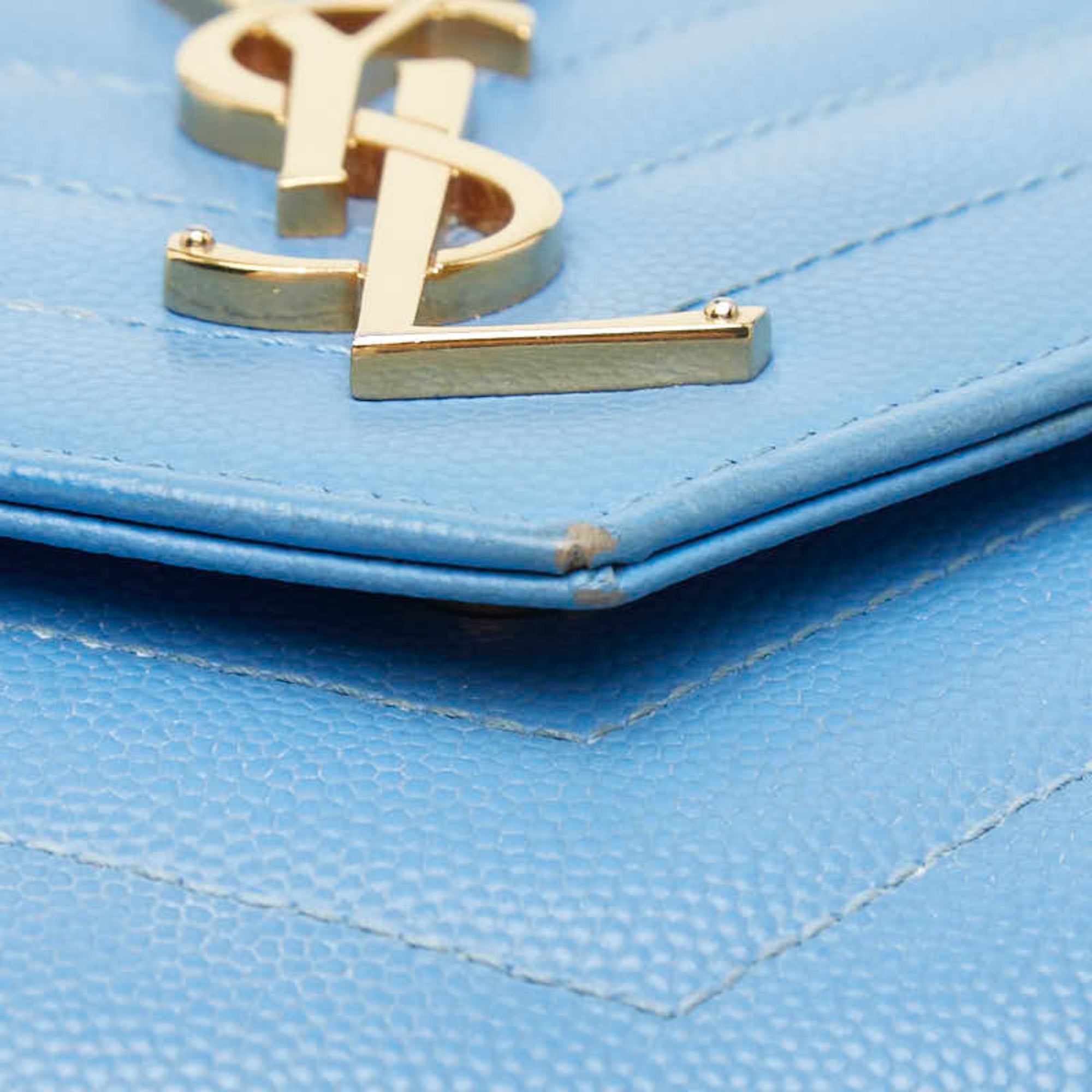 Saint Laurent Blue Gold Leather Shoulder Bag (Pre-Owned)