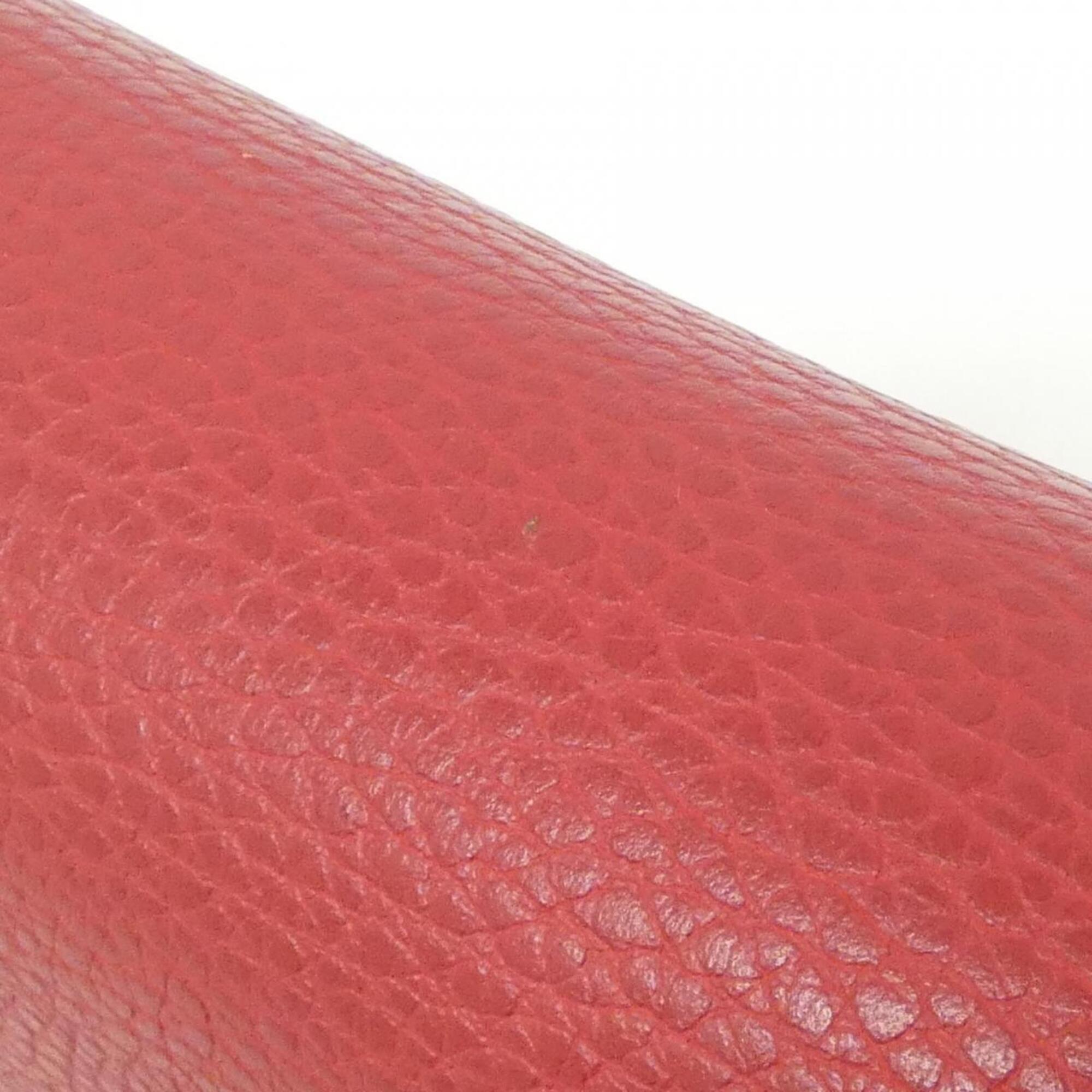 Gucci Red Color Leather Shoulder Bag (Pre-Owned)