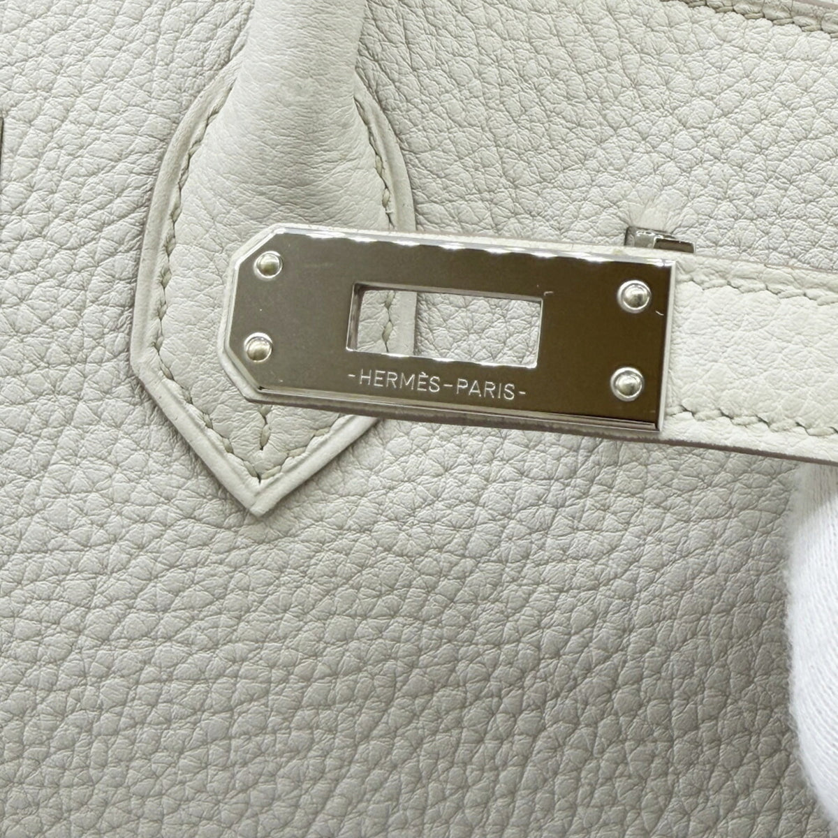 Hermes Ivory Light Gray Togo Leather Handbag (Pre-Owned)