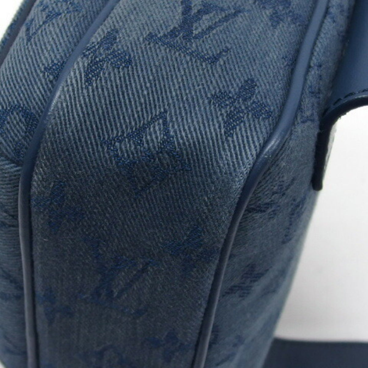 Louis Vuitton Monogram Denim Dark Brown Denim Leather Shoulder Bag (Pre-Owned)