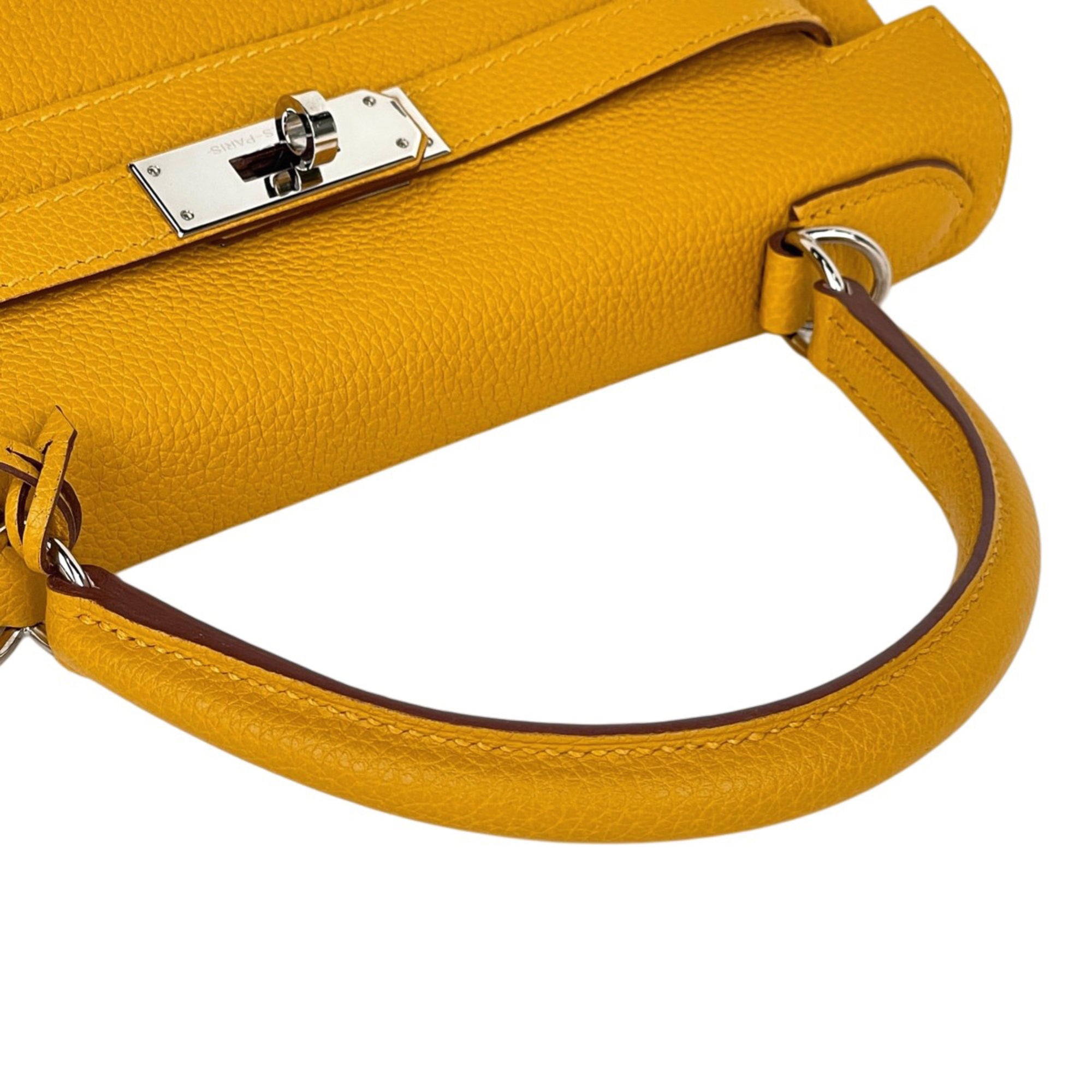 Hermes Kelly Jaune Togo Leather Handbag Shoulder Bag (Pre-Owned)