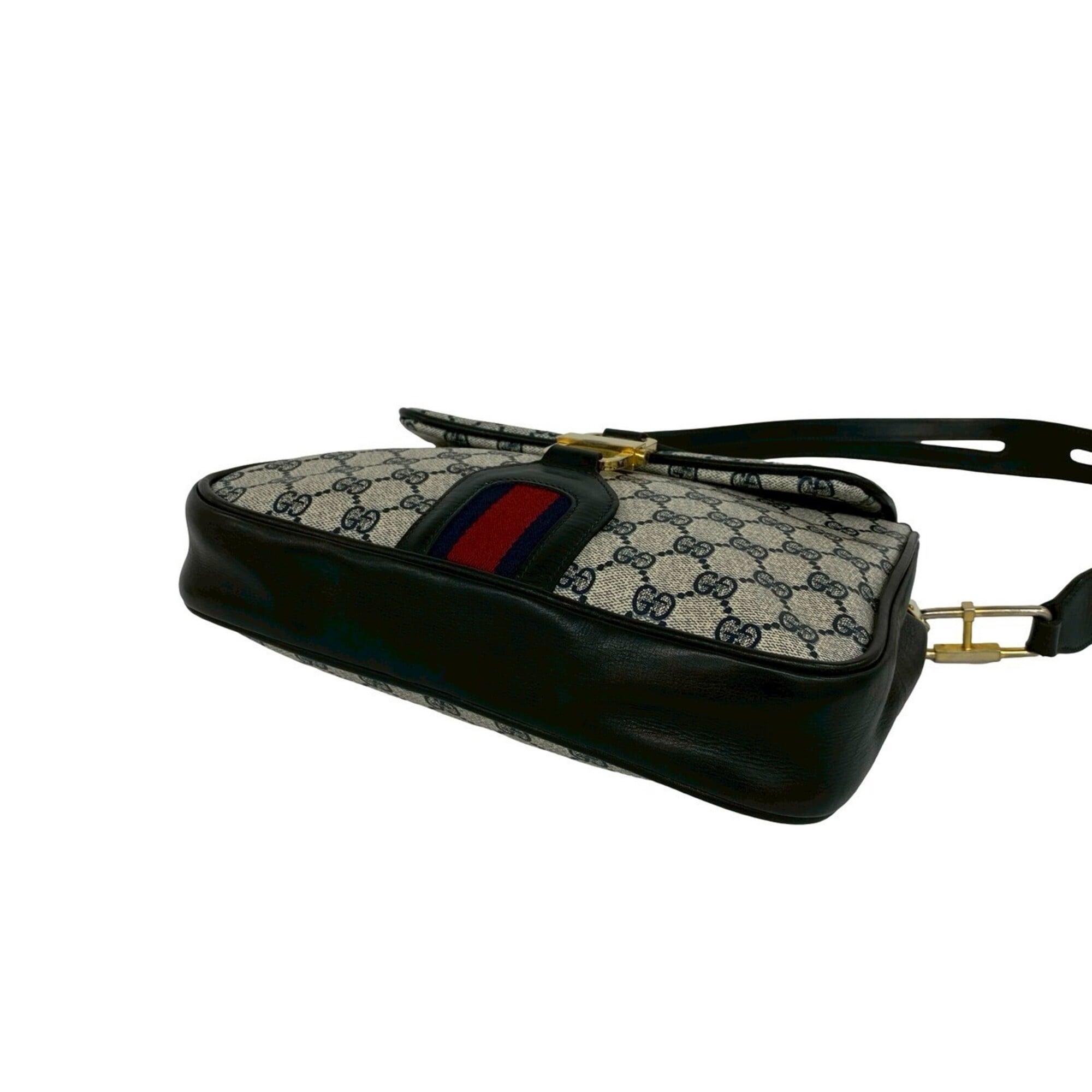 Gucci Navy Red Color Leather Pvc Pochette Shoulder Bag (Pre-Owned)