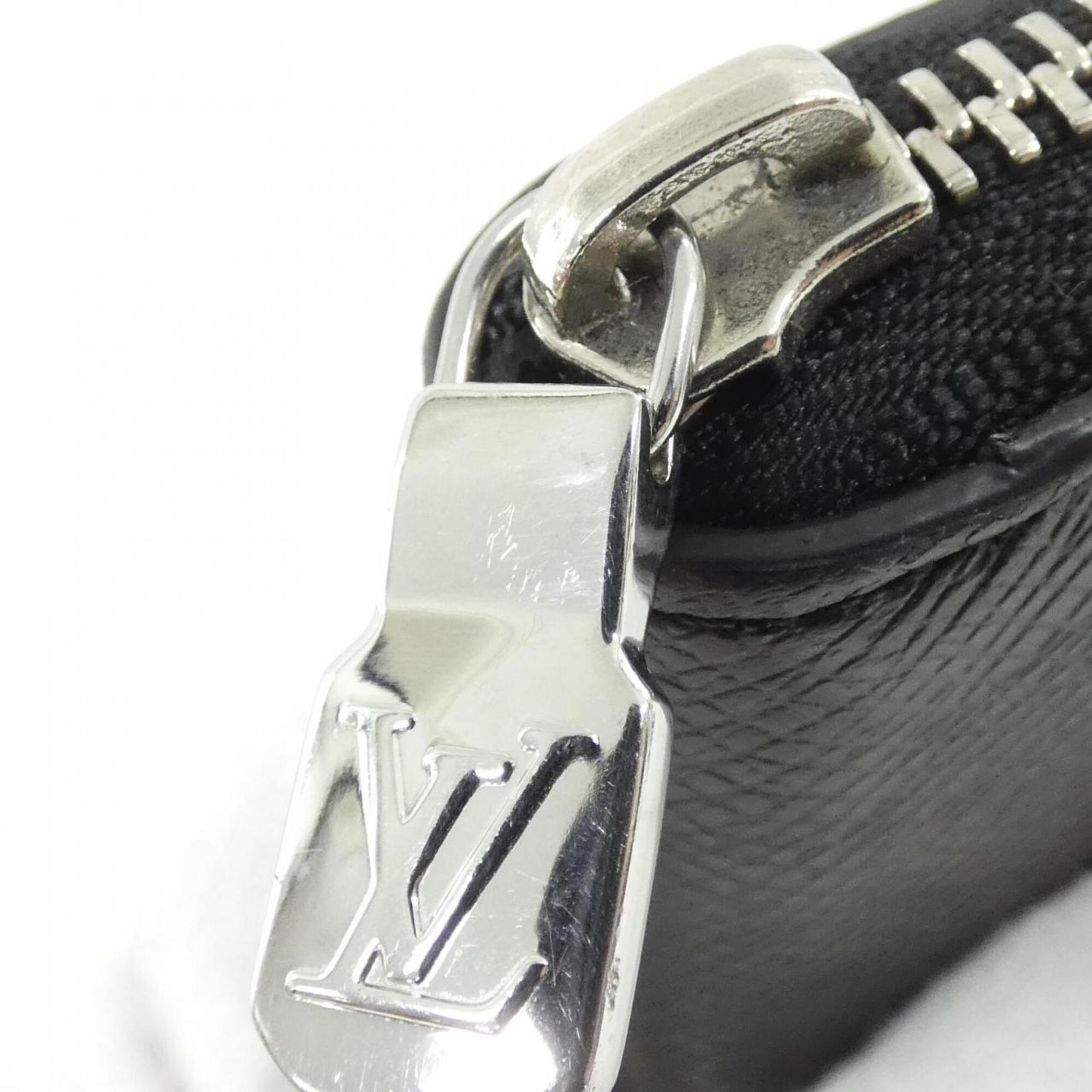 Louis Vuitton Black Leather Long Wallet (Bi-Fold) (Pre-Owned)