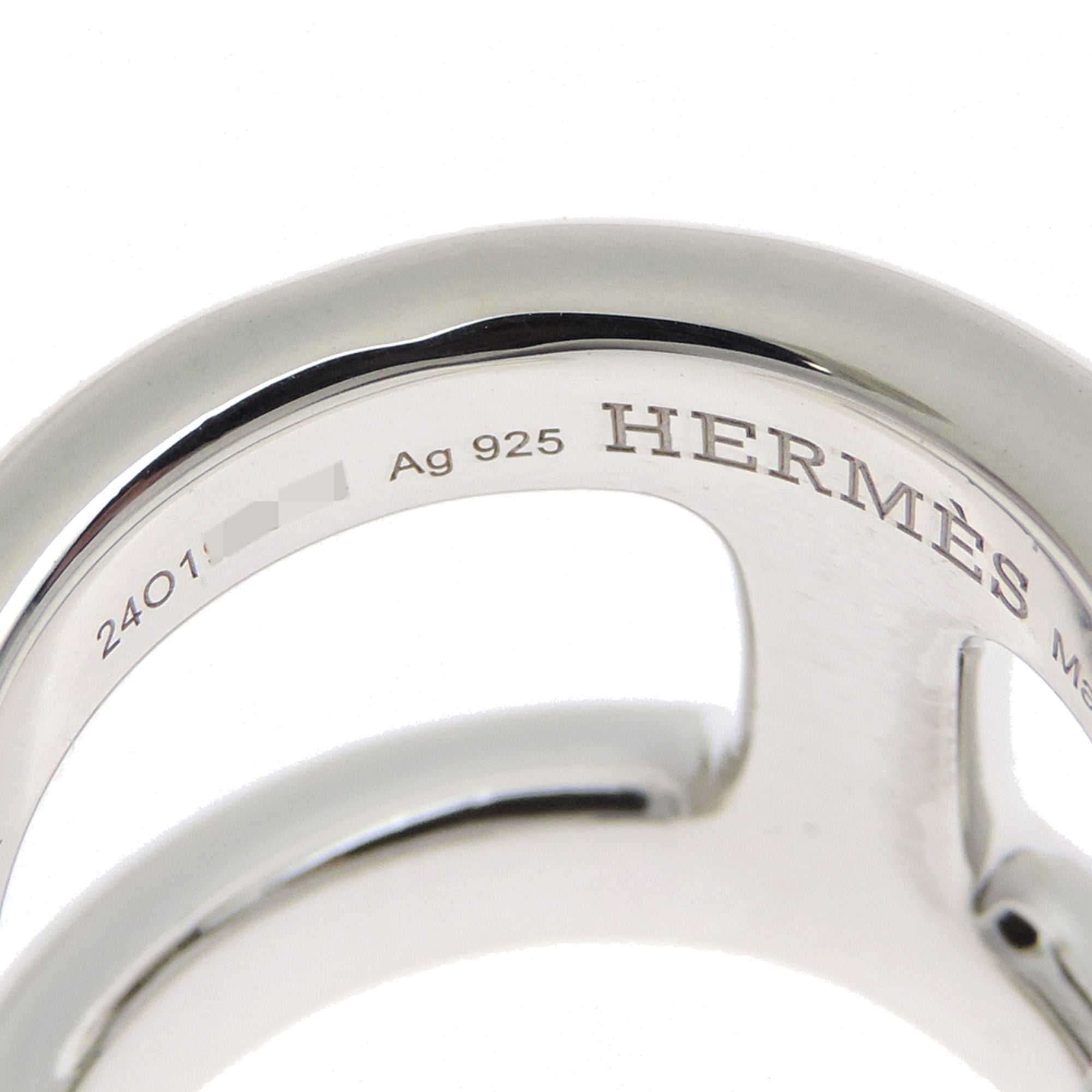 Hermes Silver 925 Band Ring (Pre-Owned)