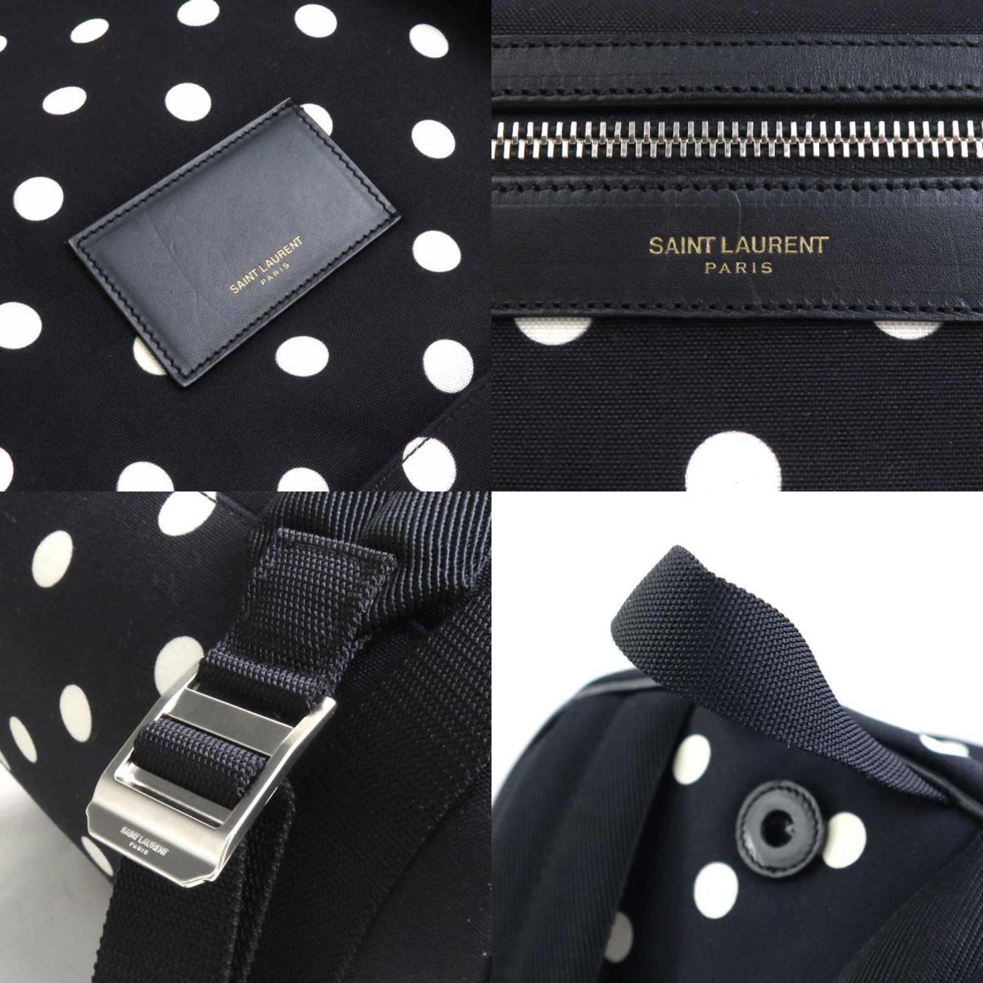Saint Laurent Black White Nylon Backpack (Pre-Owned)