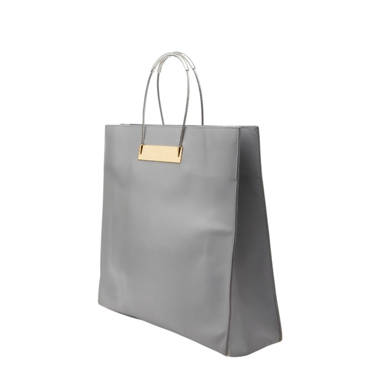 Balenciaga Gray Metal Leather Handbag Tote Bag (Pre-Owned)
