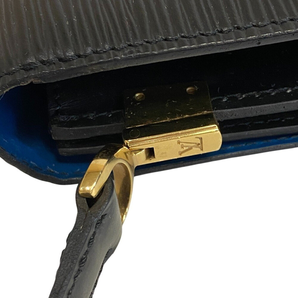 Louis Vuitton Black Blue Leather Shoulder Bag (Pre-Owned)