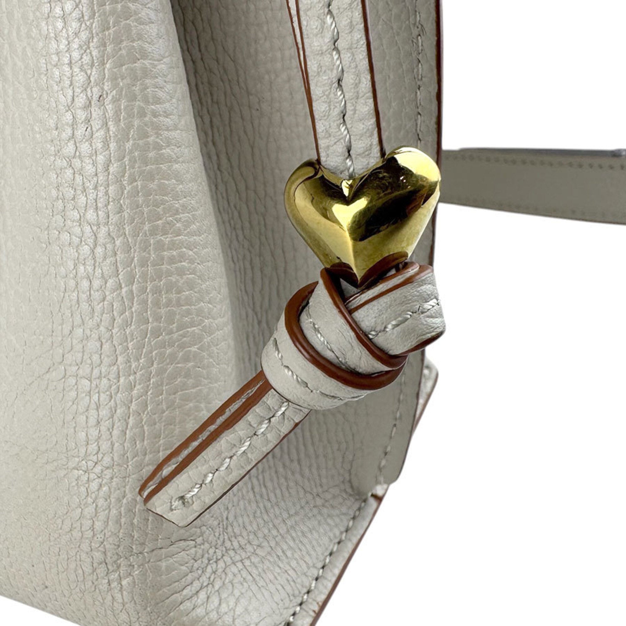 Loewe Grayish Leather Handbag Shoulder Bag (Pre-Owned)