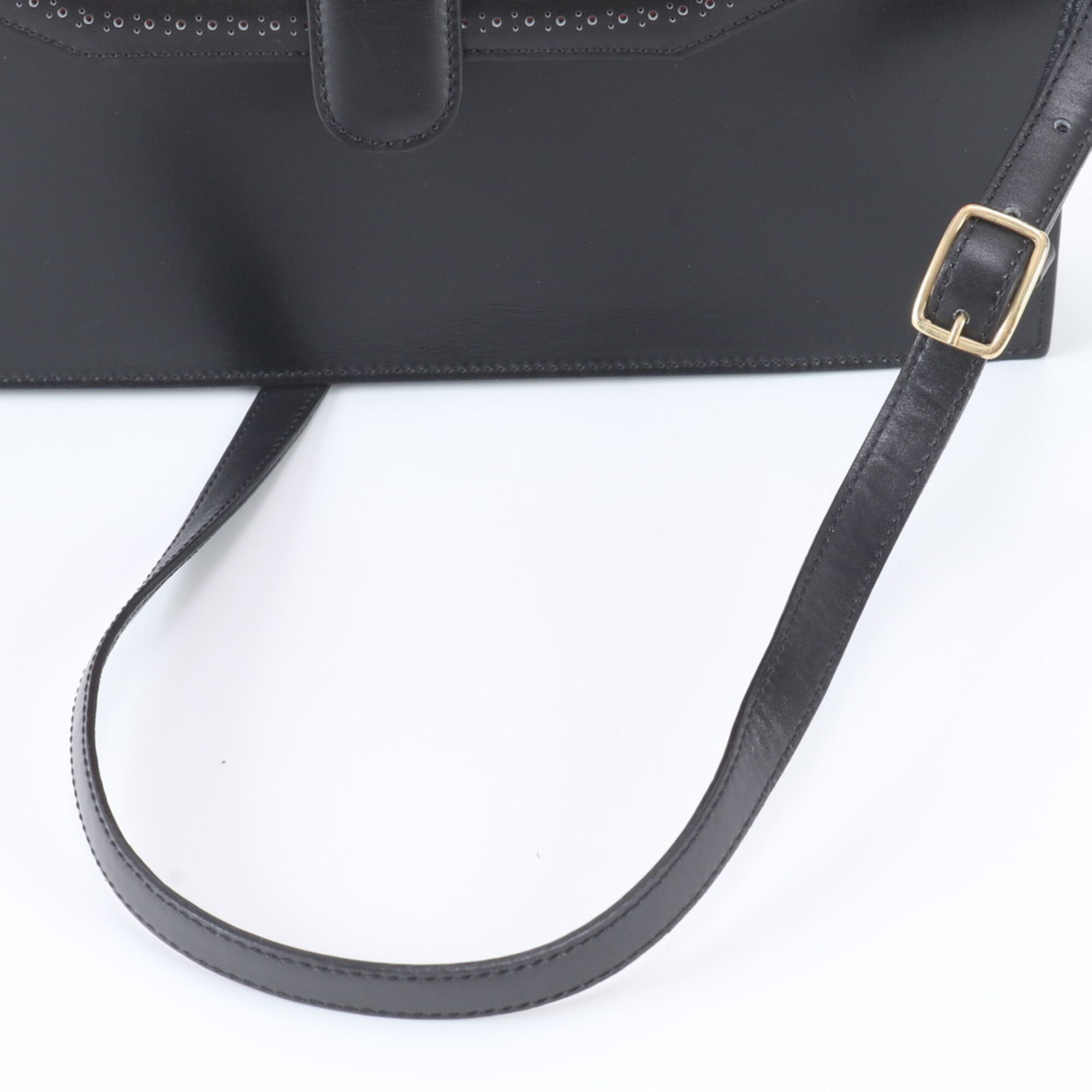 Celine Black Red Color Leather Shoulder Bag (Pre-Owned)