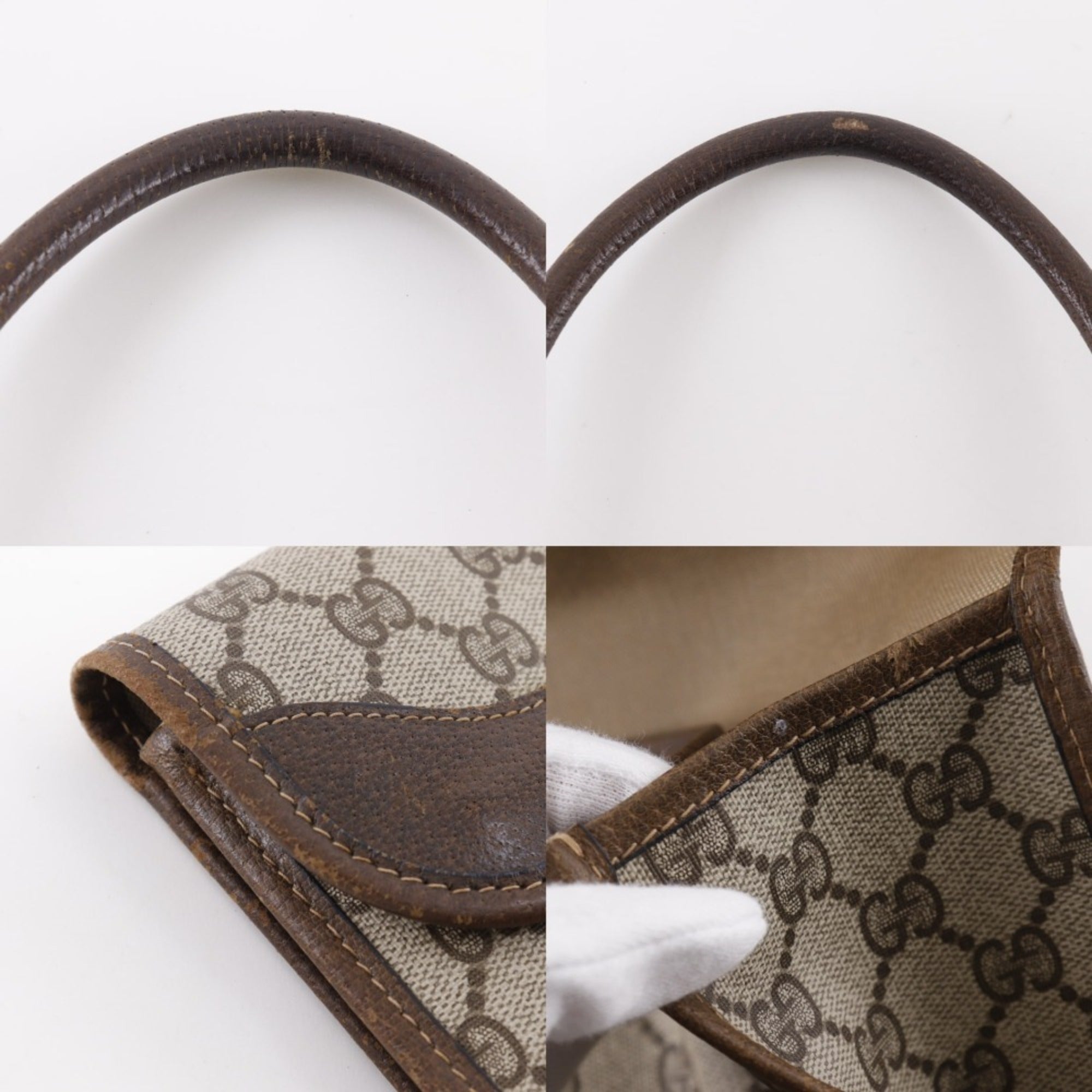 Gucci Sherry Line Brown Pvc Handbag (Pre-Owned)
