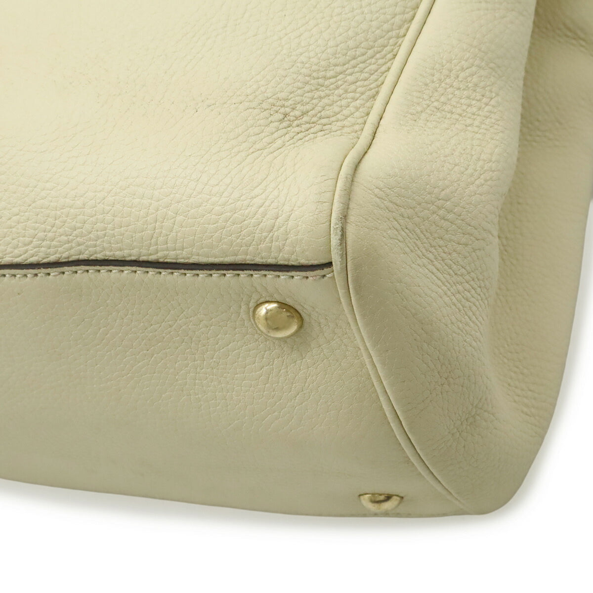 Gucci Light Beige Leather Bamboo Handbag Shoulder Bag Tote Bag (Pre-Owned)