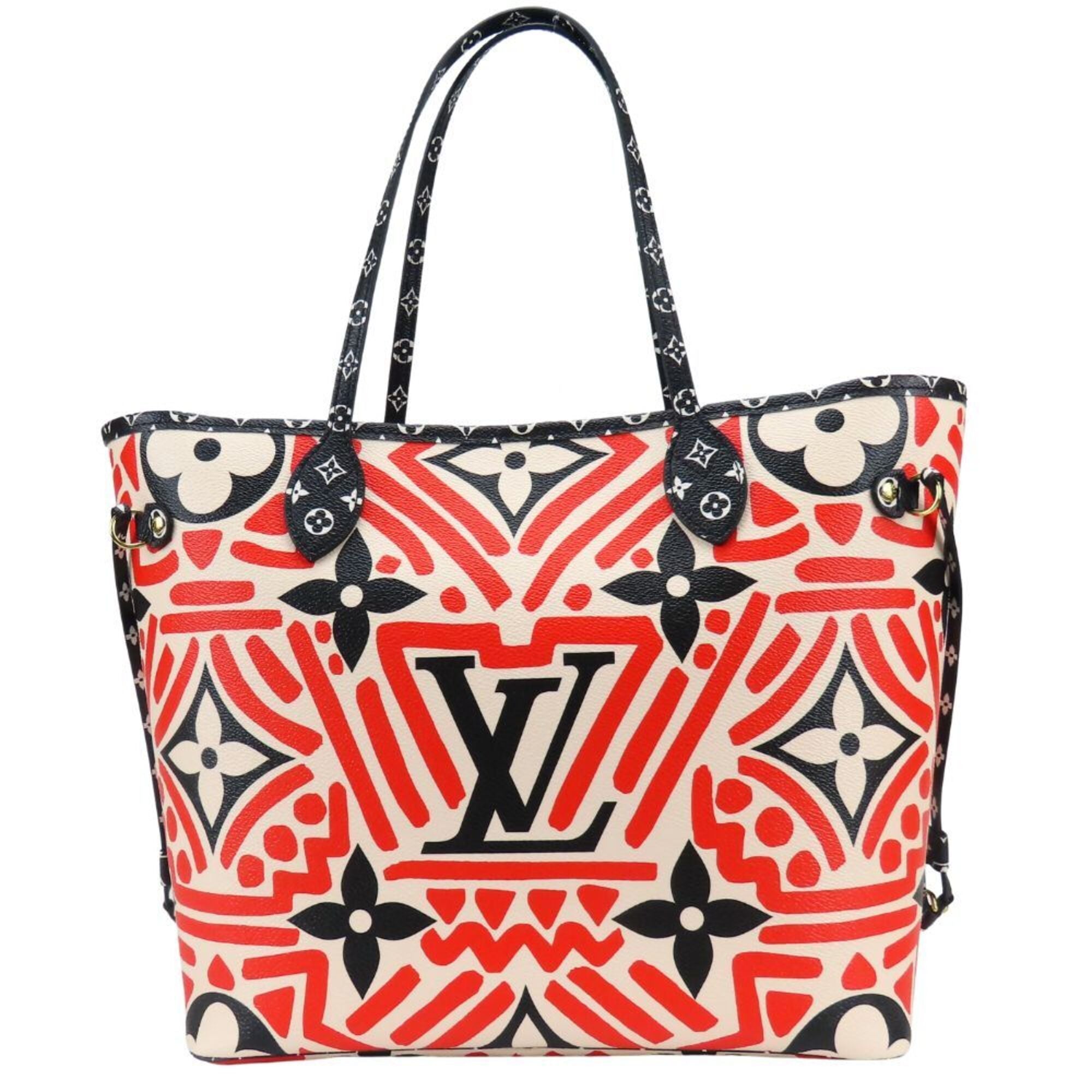 Louis Vuitton Black Red Color White Monogram Tote Bag (Pre-Owned)