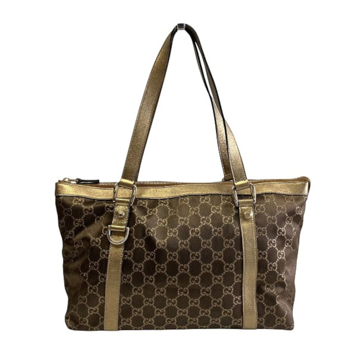Gucci Gold Gg Canvas Handbag (Pre-Owned)