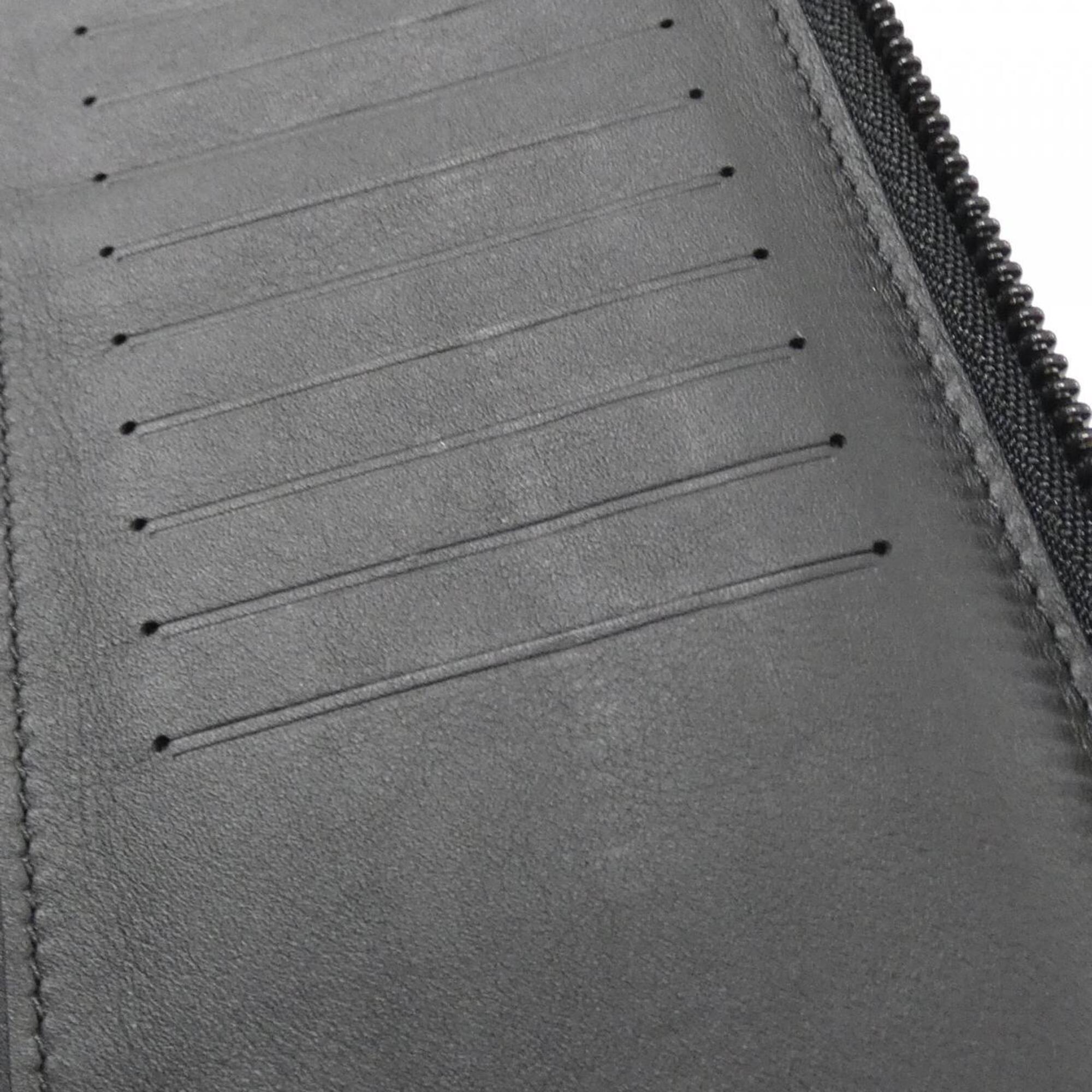 Louis Vuitton Monogram Shadow Black Leather Long Wallet (Bi-Fold) (Pre-Owned)