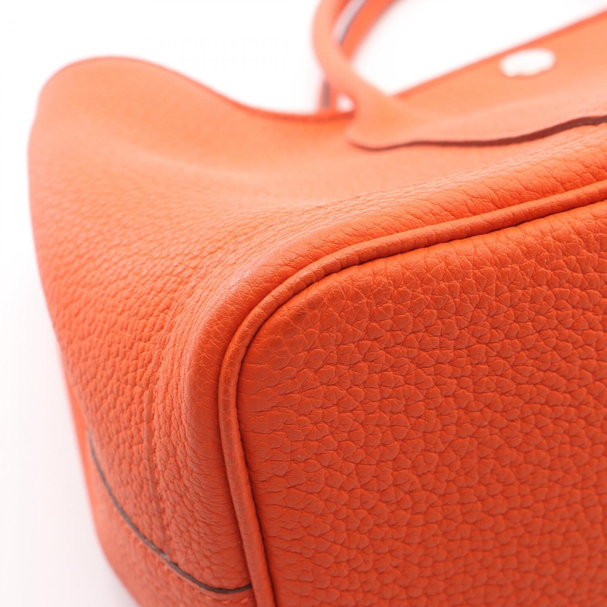 Hermes Garden Orange Negonda Leather Handbag Tote Bag (Pre-Owned)