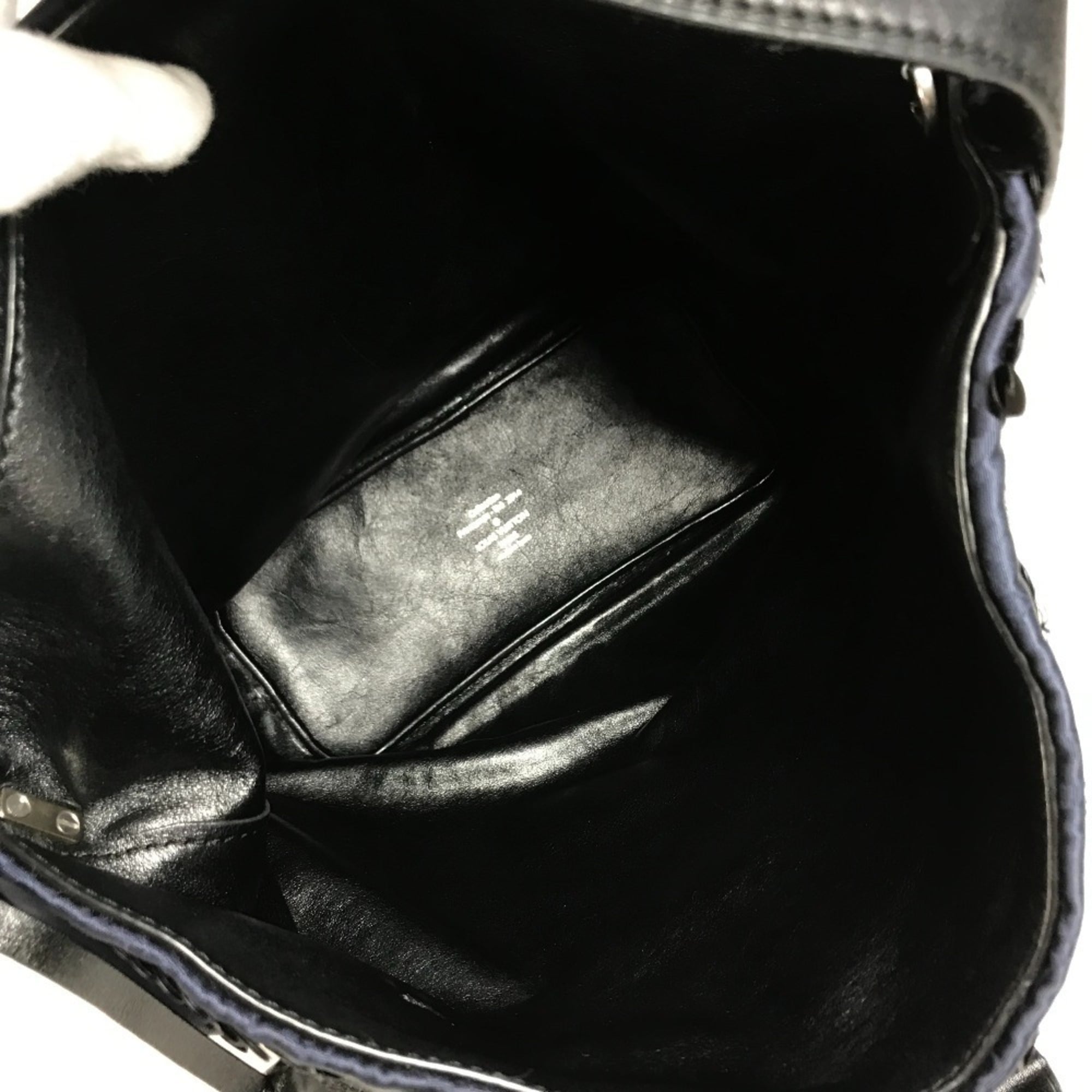 Louis Vuitton Black Monogram Navy Spangles Satin Leather Handbag Pouch Shoulder Bag (Pre-Owned)