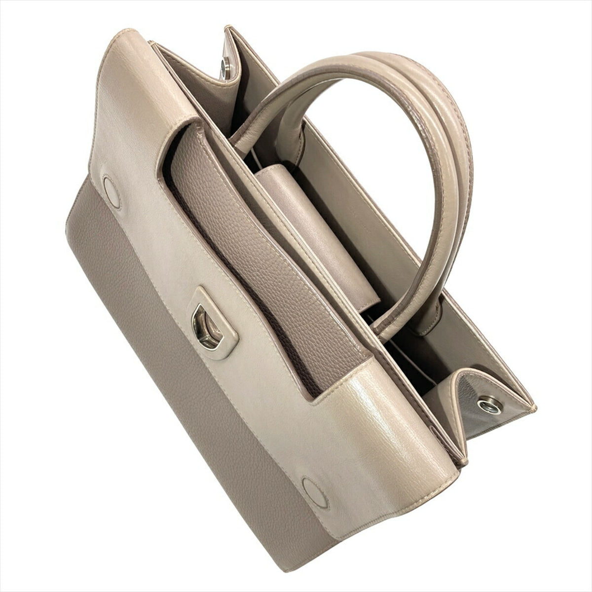 Christian Dior Grayish Leather Shoulder Bag (Pre-Owned)