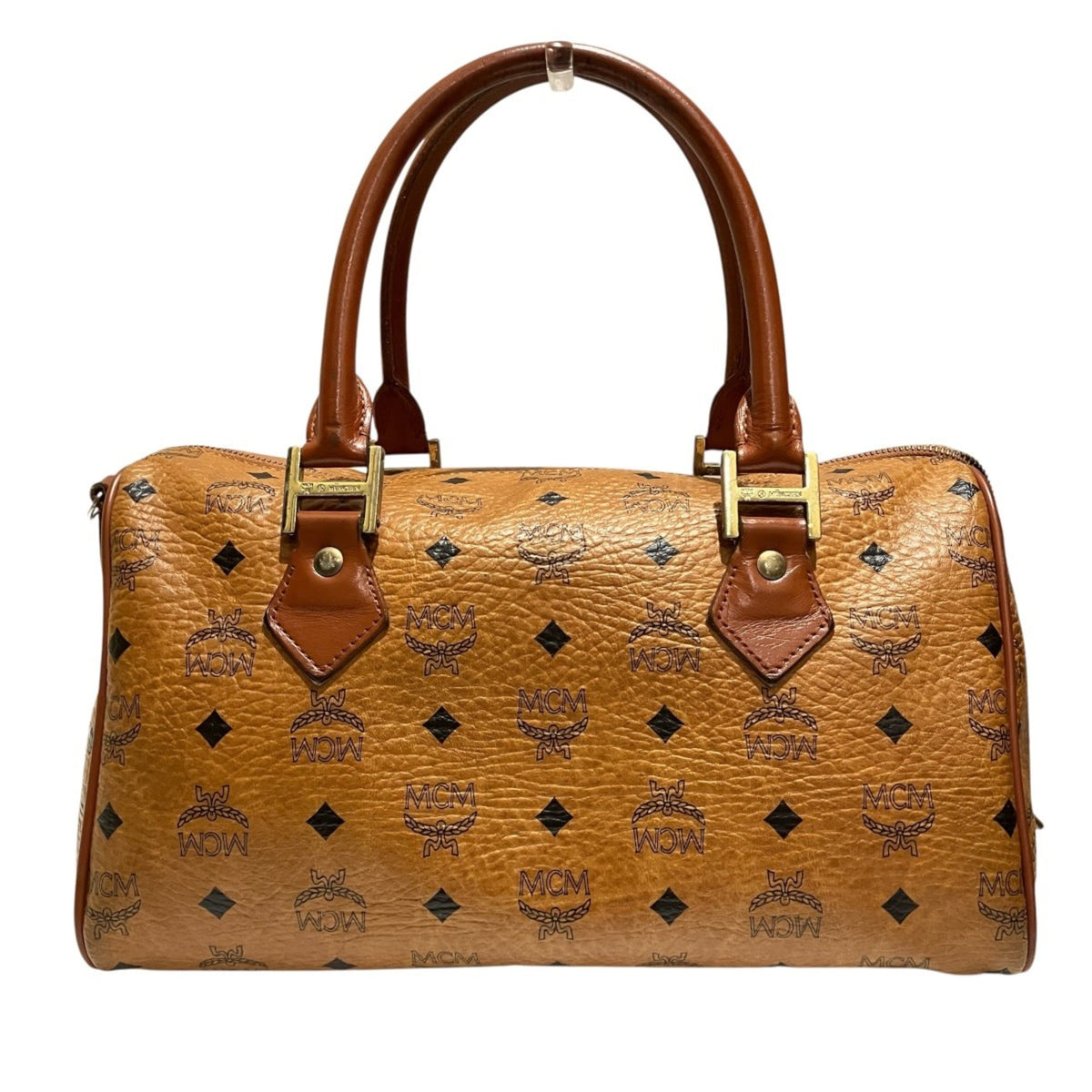 Mcm Brown Leather Boston Bag (Pre-Owned)