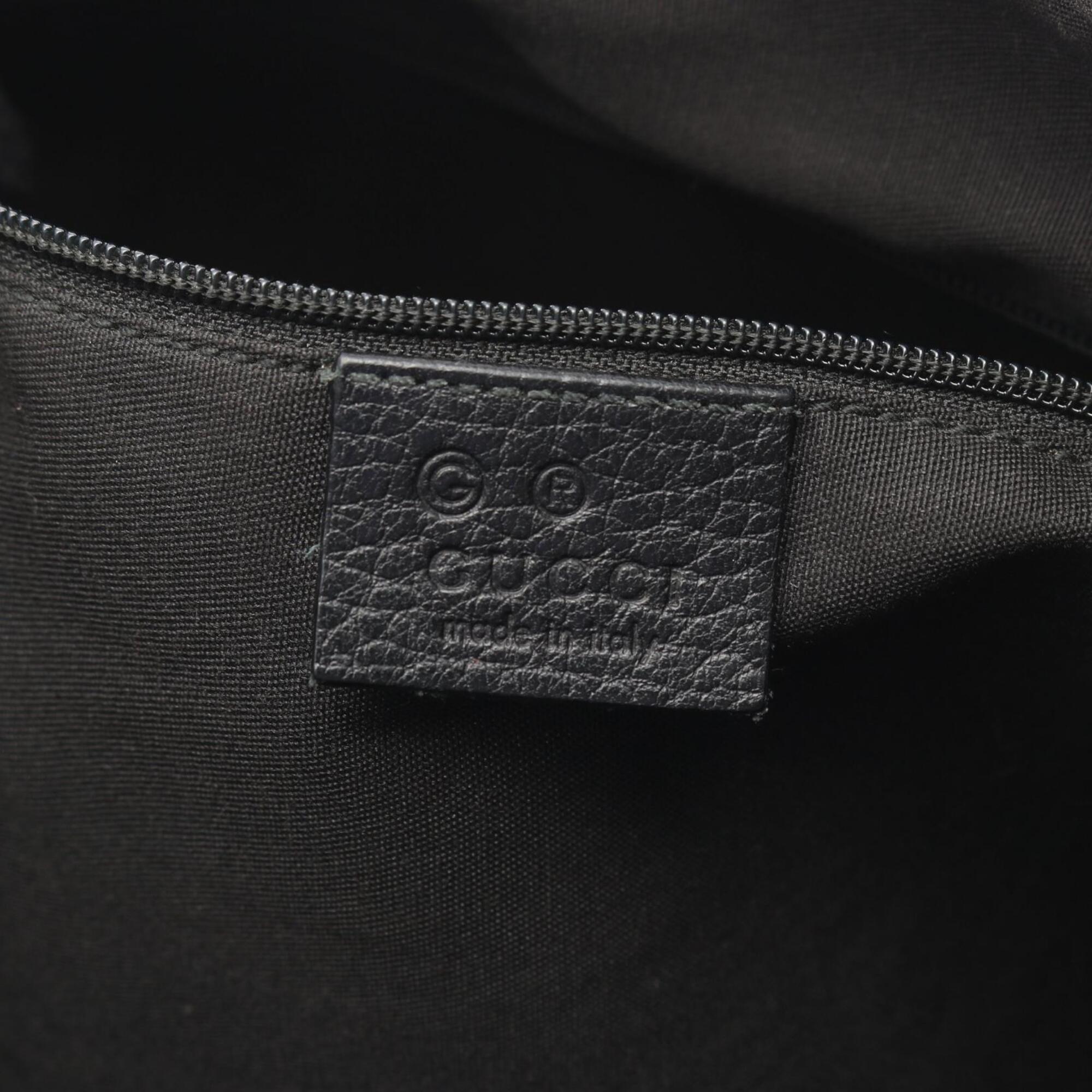 Gucci Black Nylon Leather Handbag Shoulder Bag (Pre-Owned)