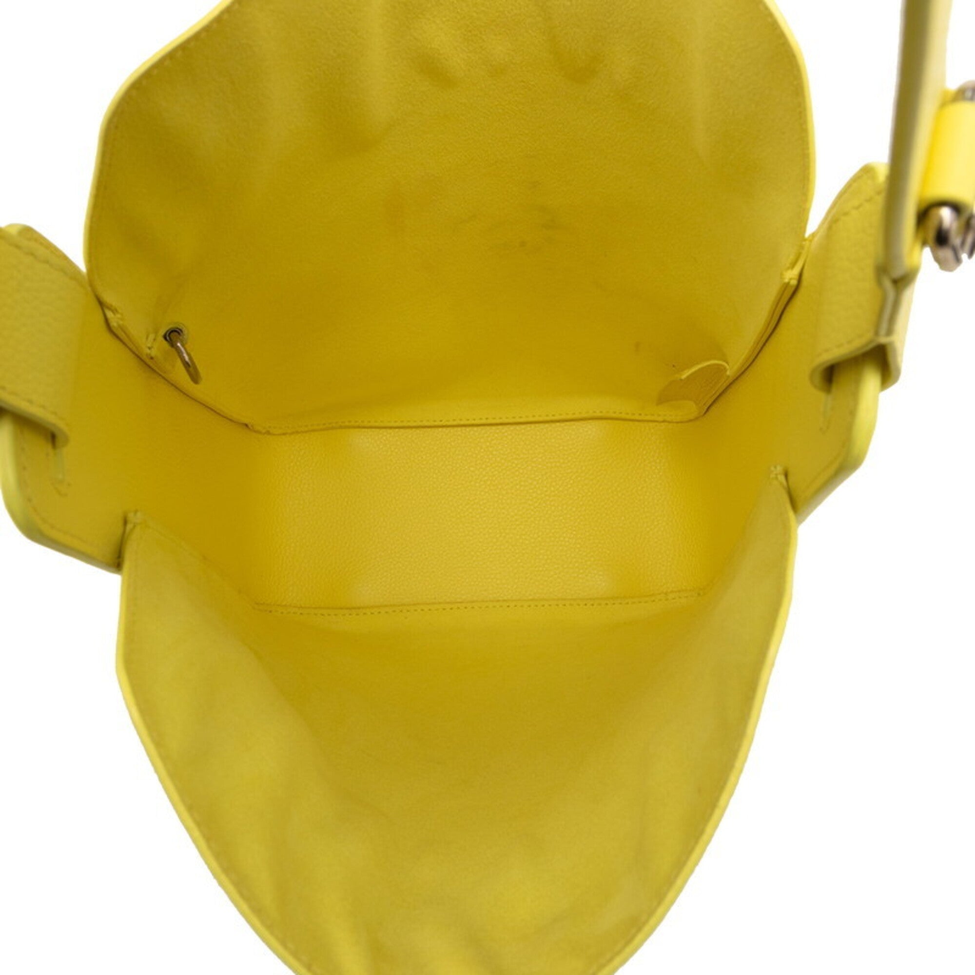 Balenciaga Yellow Leather Pouch Shoulder Bag Tote Bag (Pre-Owned)