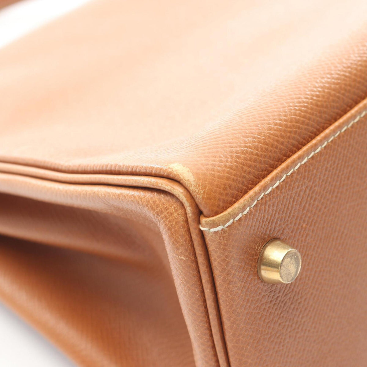 Hermes Brown Courchevel Leather Handbag (Pre-Owned)