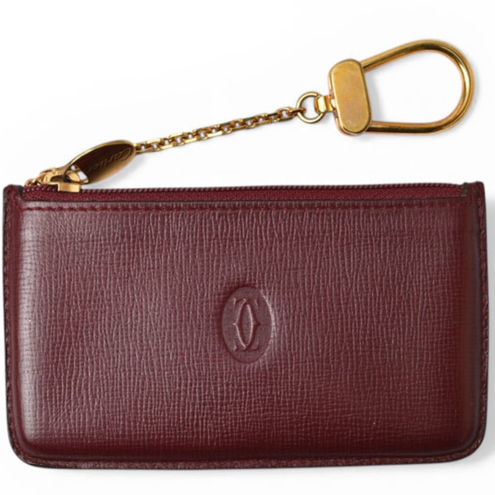 Cartier Must Bordeaux Leather Coin Purse/Coin Case (Pre-Owned)