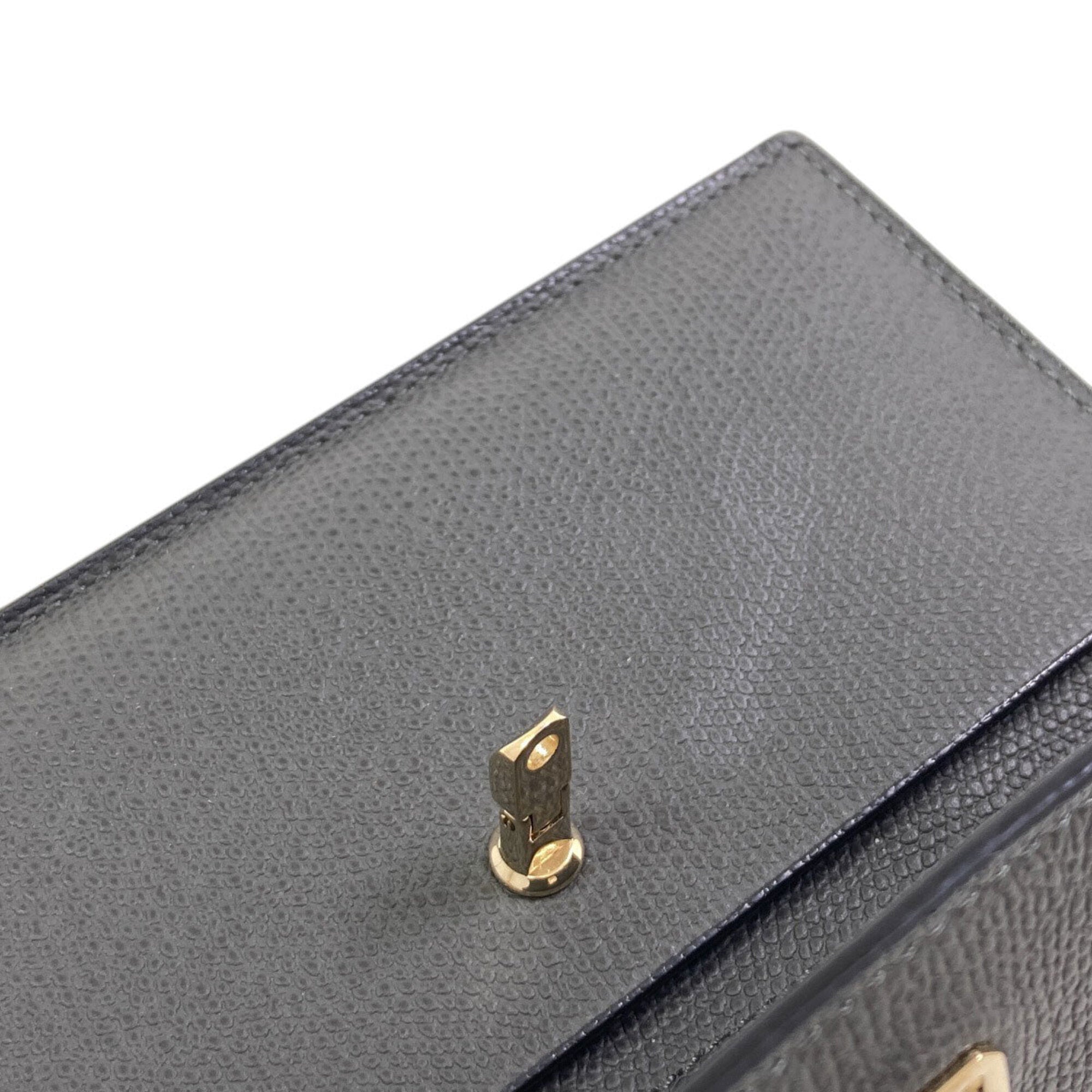 Valextra Gray Leather Long Wallet (Bi-Fold) (Pre-Owned)