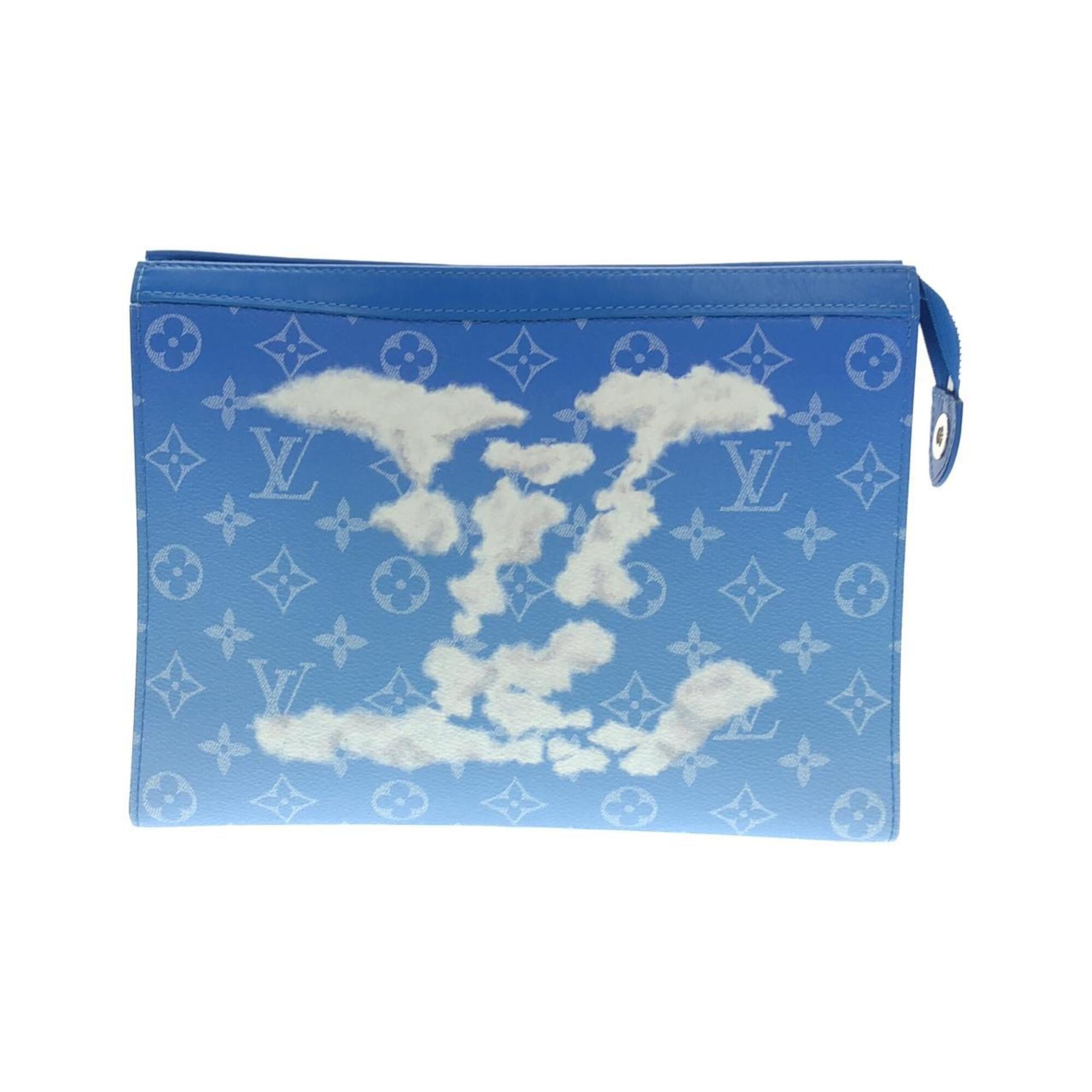 Louis Vuitton Blue Coated Canvas Handbag Pochette (Pre-Owned)