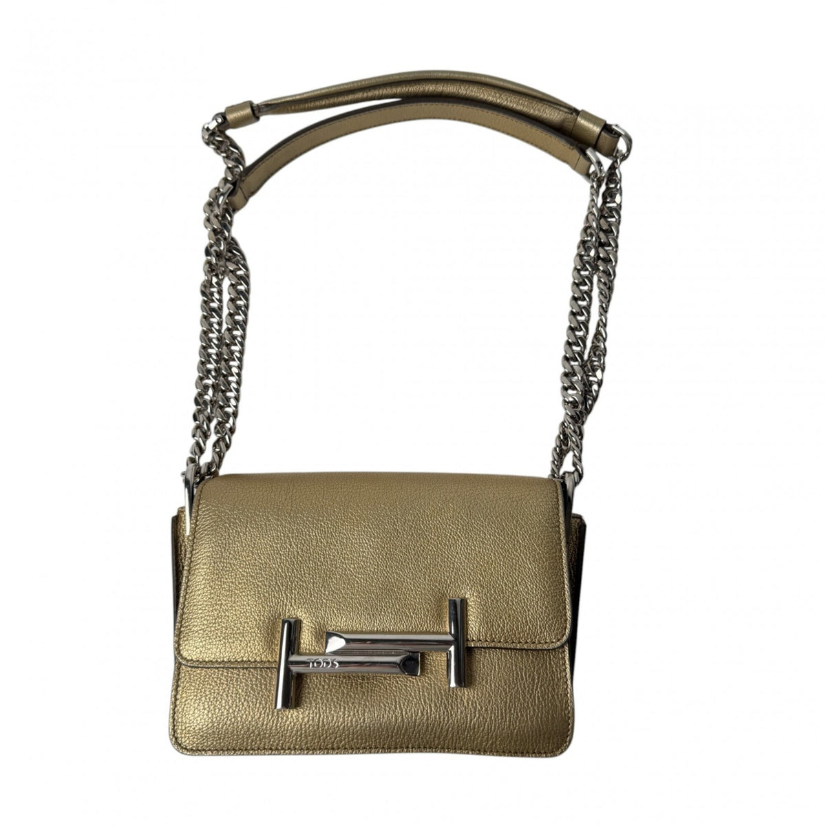 Tod's Gold Leather Shoulder Bag (Pre-Owned)