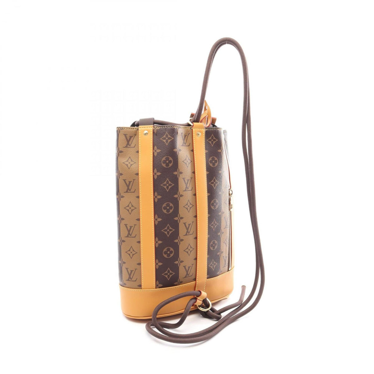Louis Vuitton Brown Coated Canvas Leather Handbag Shoulder Bag (Pre-Owned)