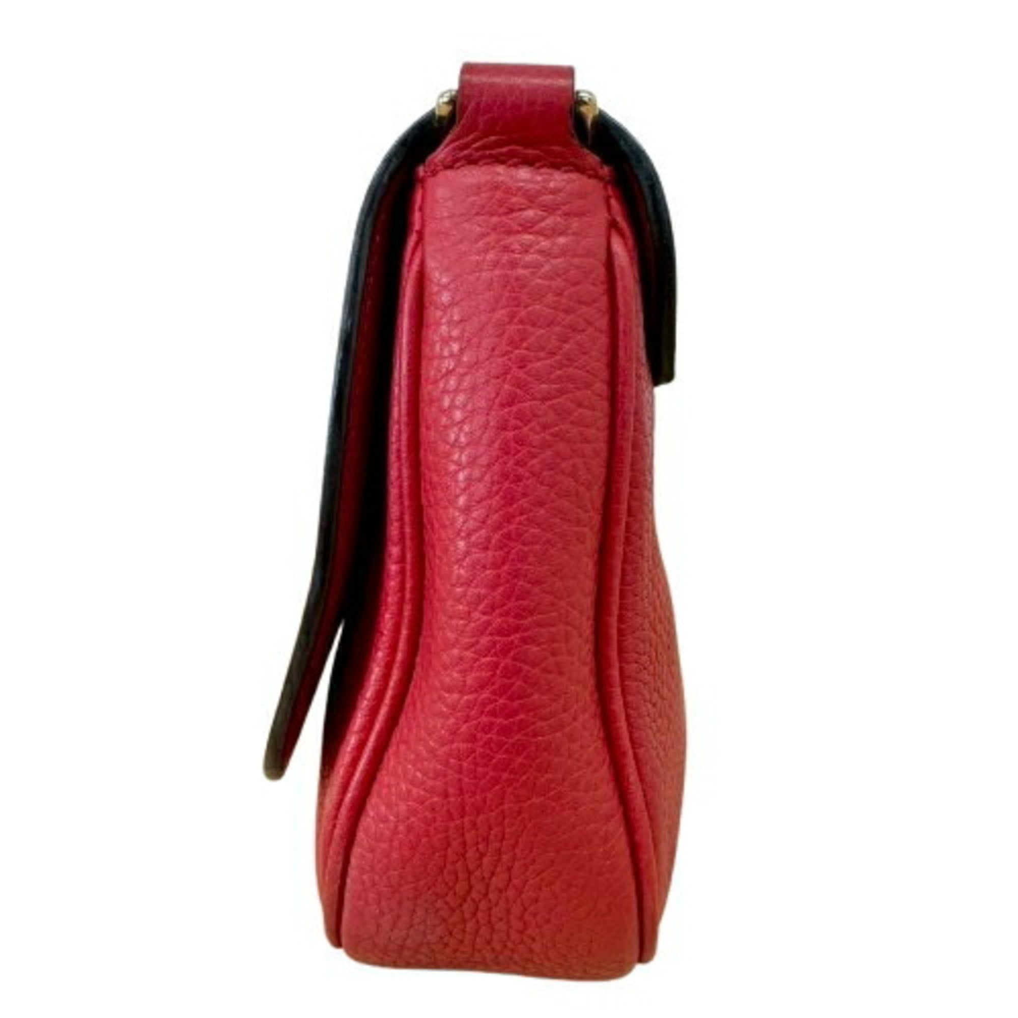 Gucci Soho Red Color Leather Shoulder Bag (Pre-Owned)