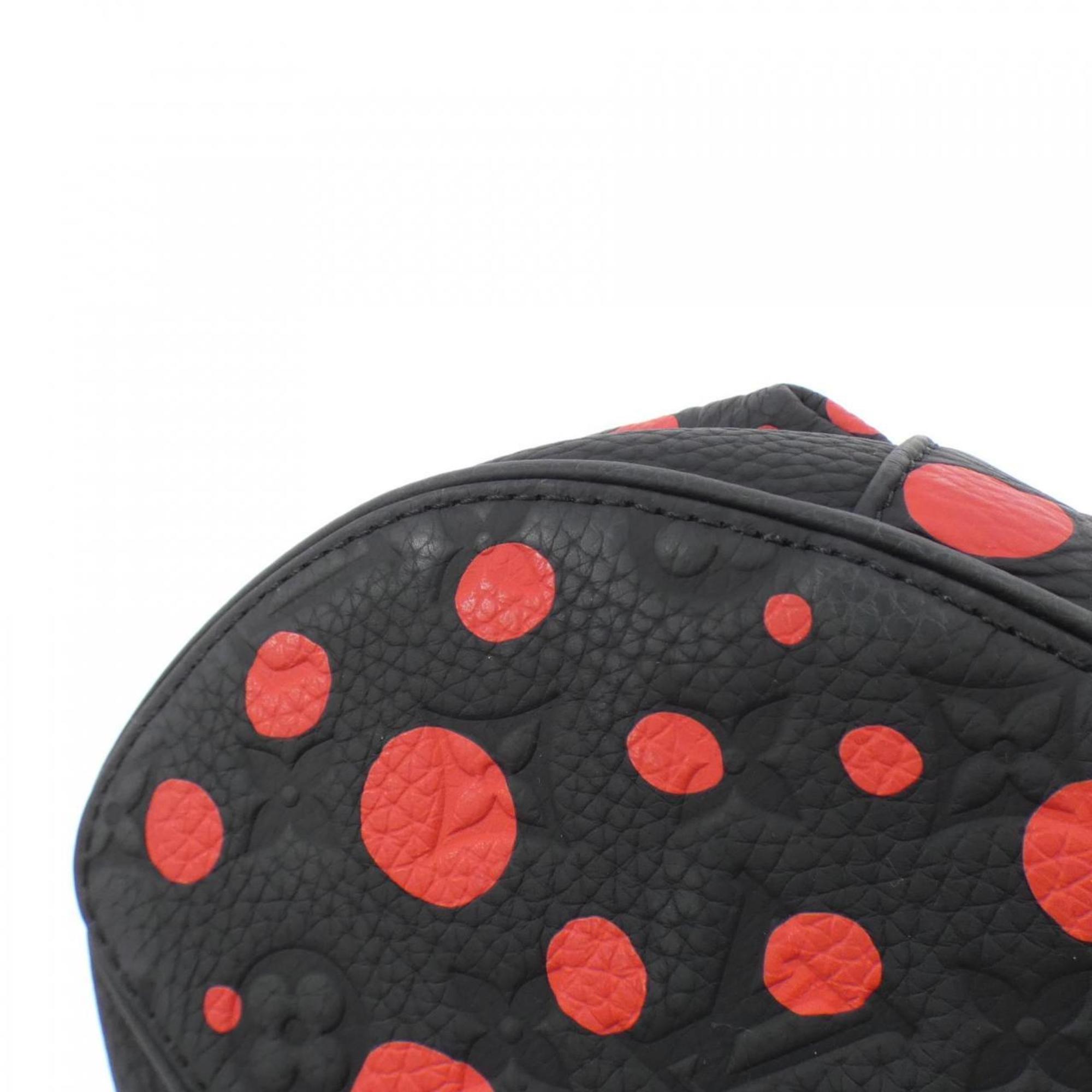 Louis Vuitton Black Red Color Leather Backpack (Pre-Owned)