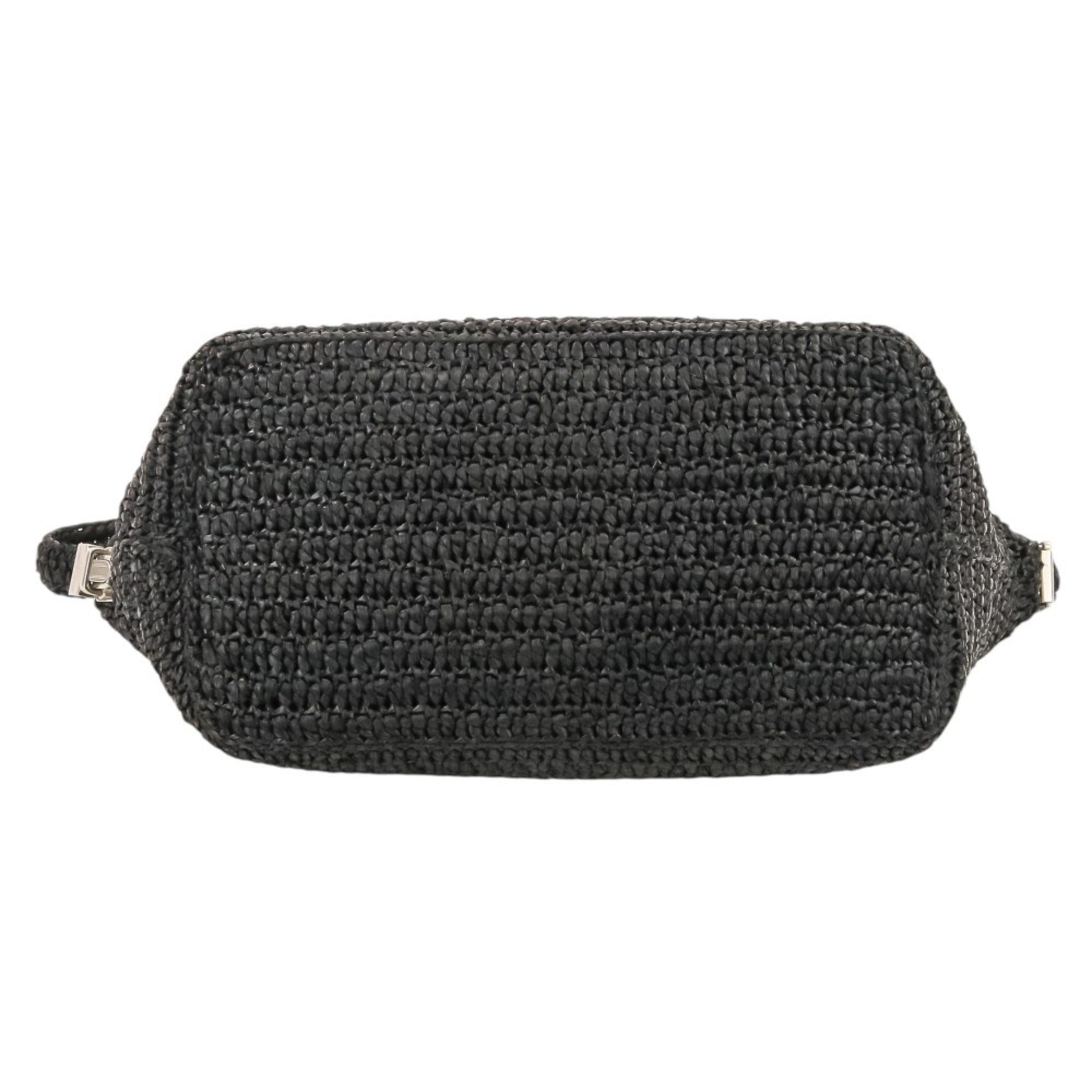 Yves Saint Laurent Black Raffia Shoulder Bag (Pre-Owned)