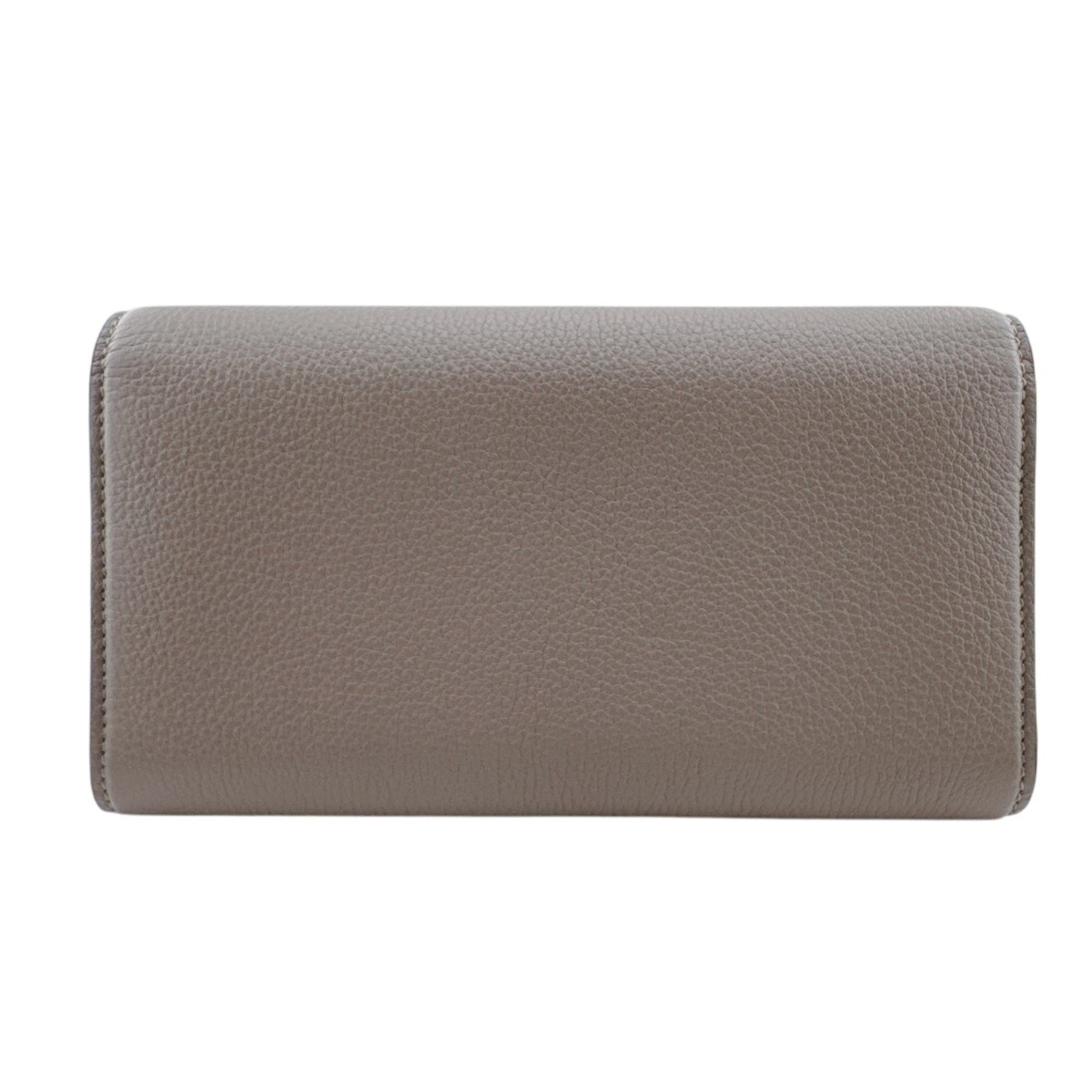 Gucci Beige Leather Long Wallet (Bi-Fold) (Pre-Owned)