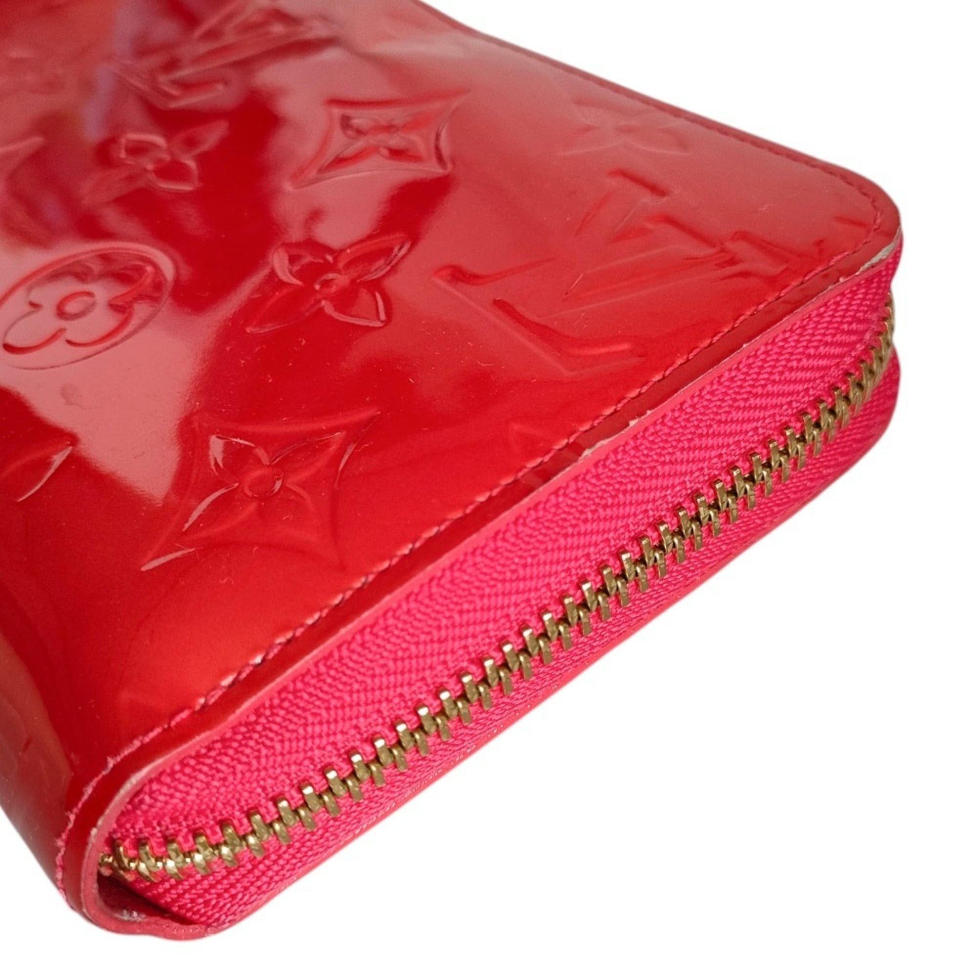 Louis Vuitton Orange Sunset Red Color Monogram Vernis Long Wallet (Bi-Fold) (Pre-Owned)