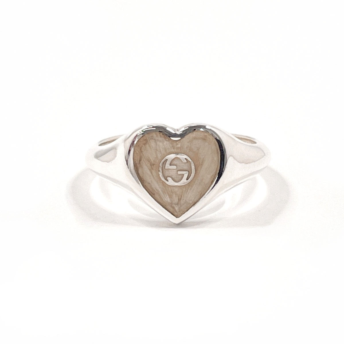Gucci Silver Enamel Silver 925 Band Ring (Pre-Owned)