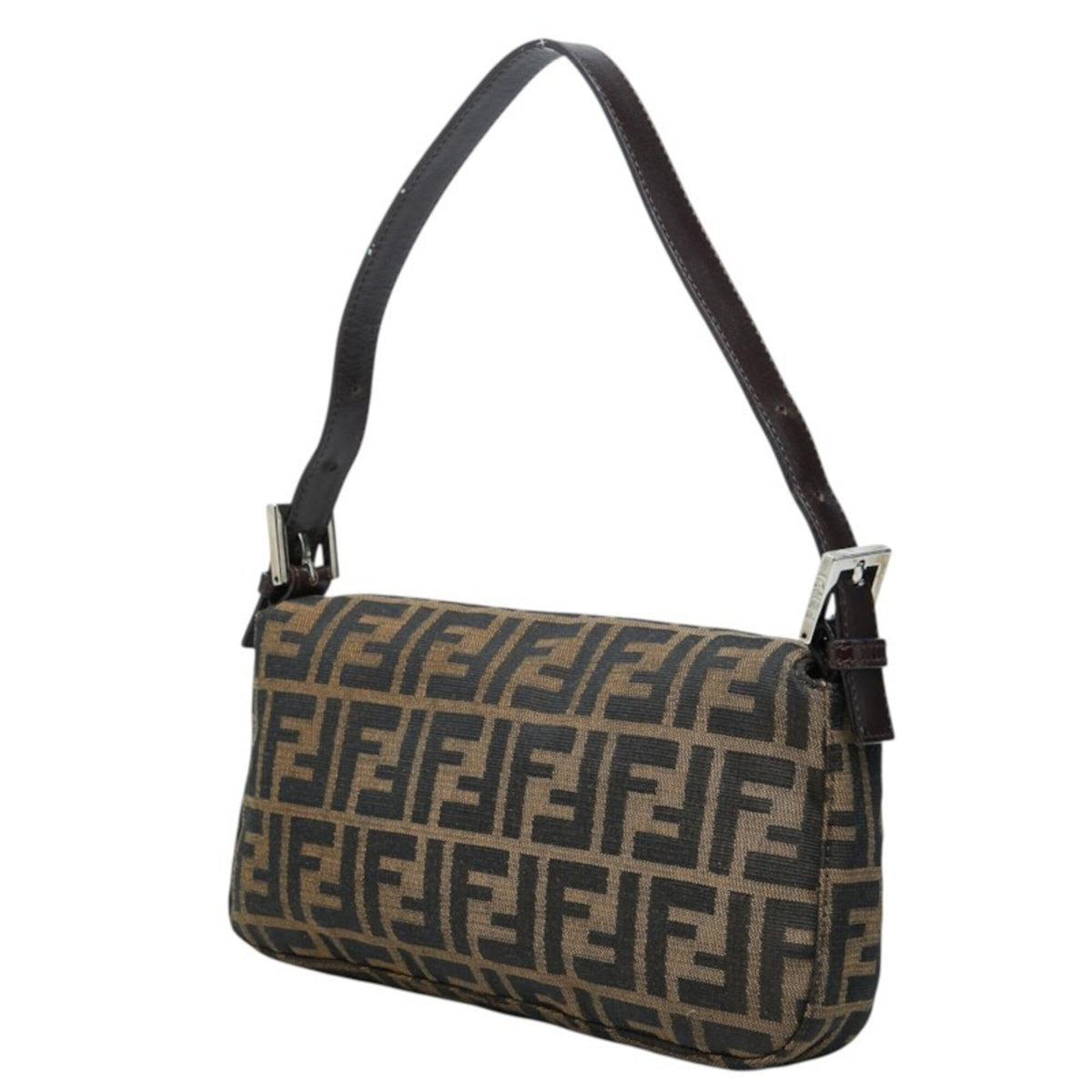 Fendi Brown Canvas Leather Handbag (Pre-Owned)