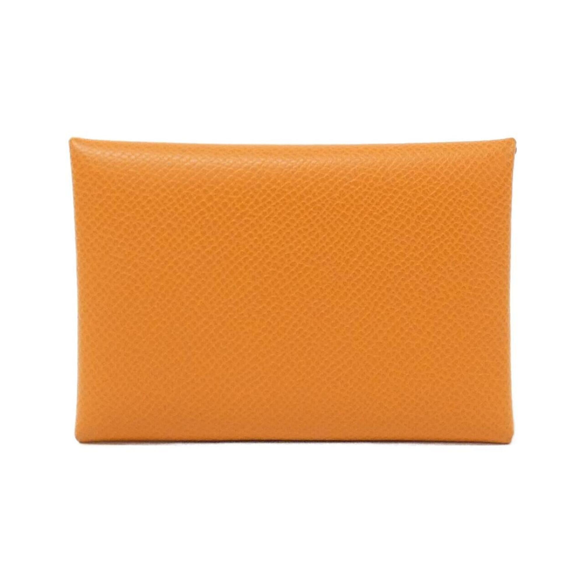 Hermes Orange Epsom Leather Coin Purse/Coin Case (Pre-Owned)
