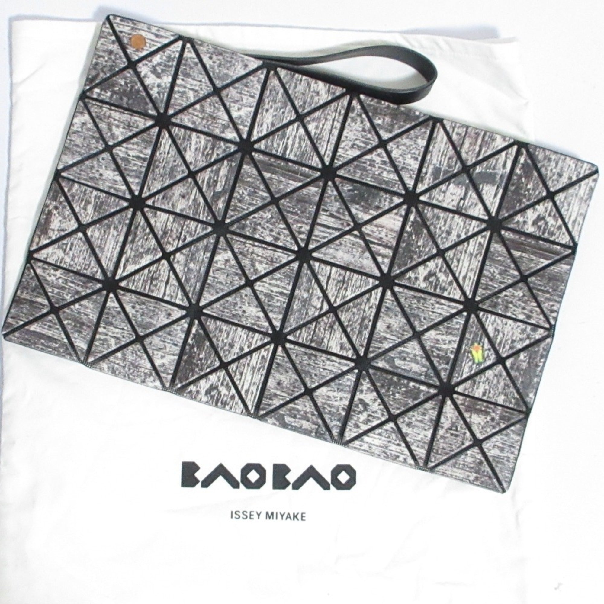 Issey Miyake Gray Nylon Polyester Elastane Brass Clutch Bag (Pre-Owned)