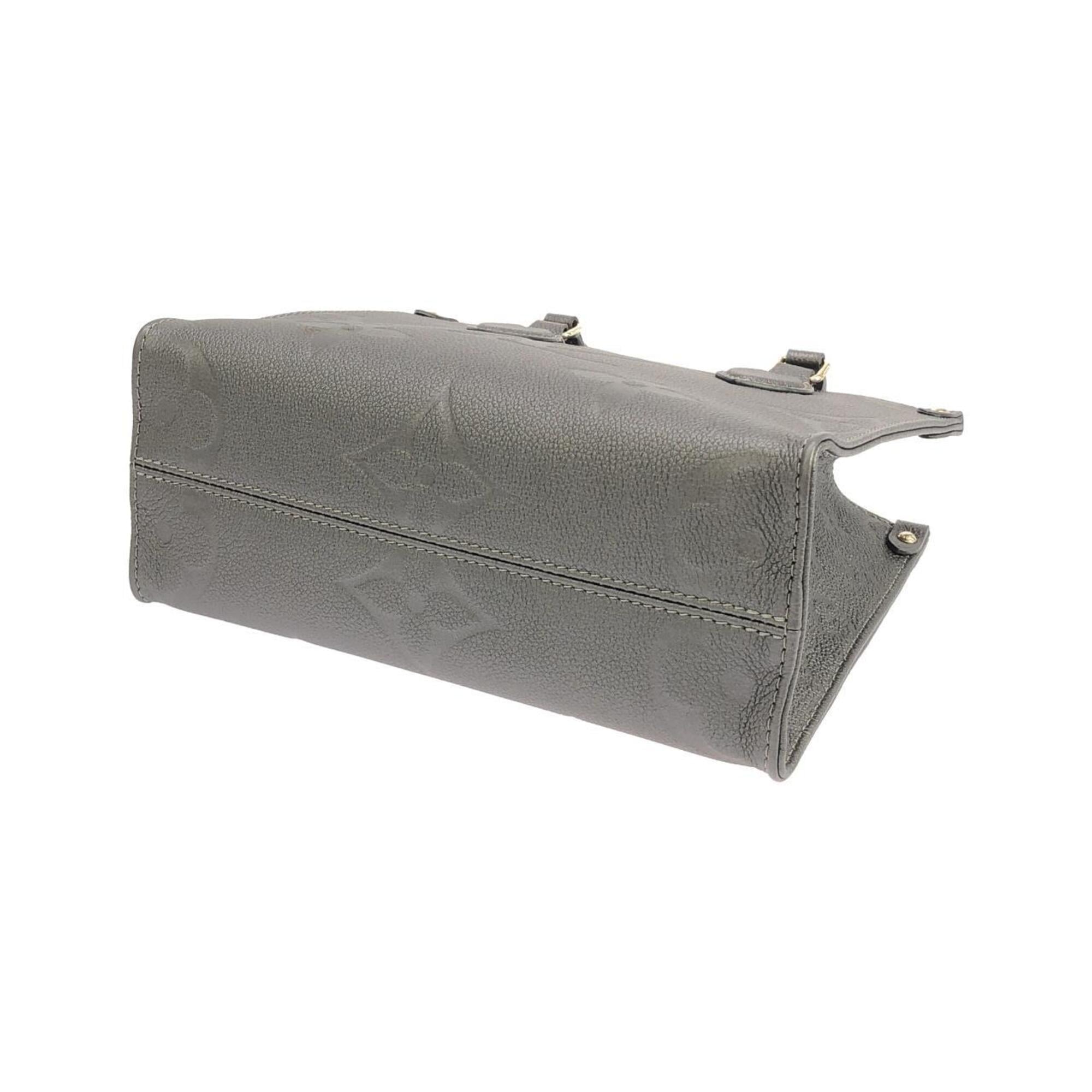 Louis Vuitton Gunmetal Silver Leather Handbag (Pre-Owned)