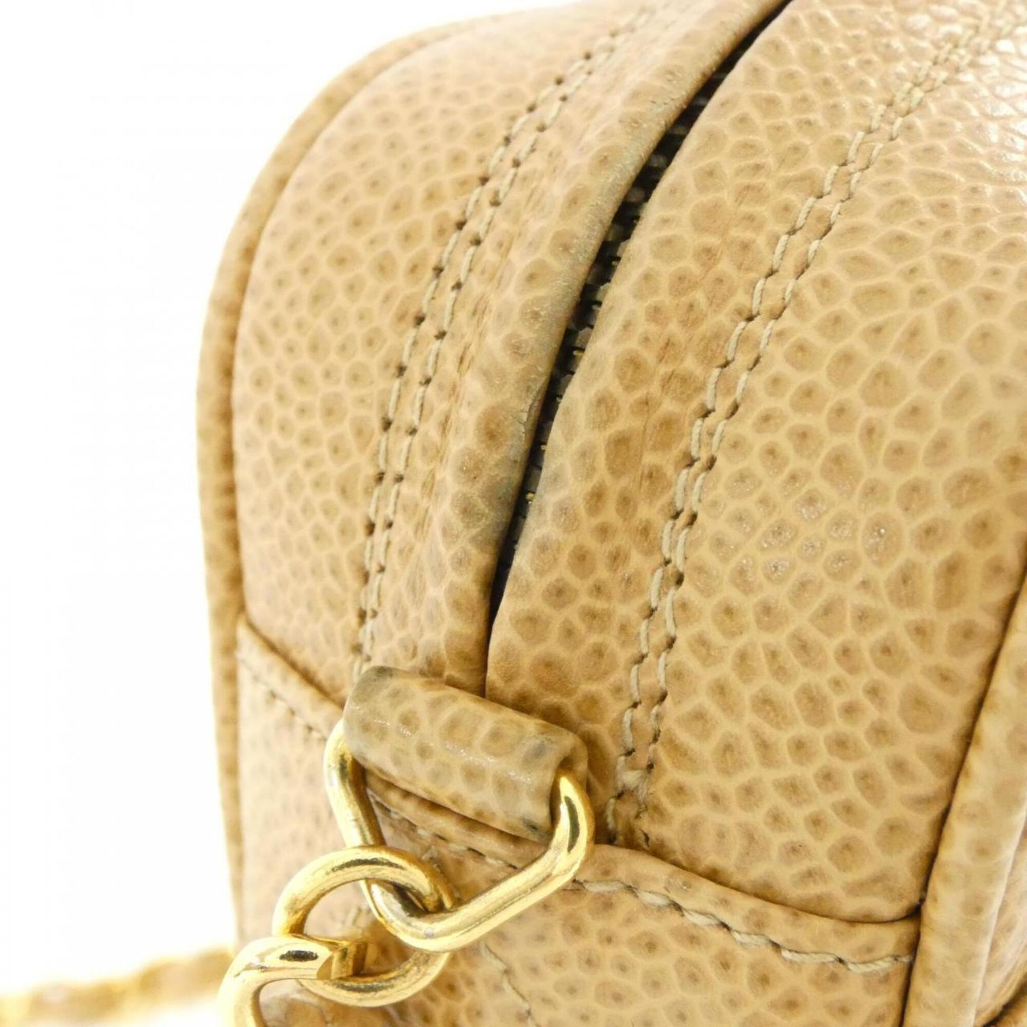 Chanel Beige Grained Calfskin Shoulder Bag (Pre-Owned)