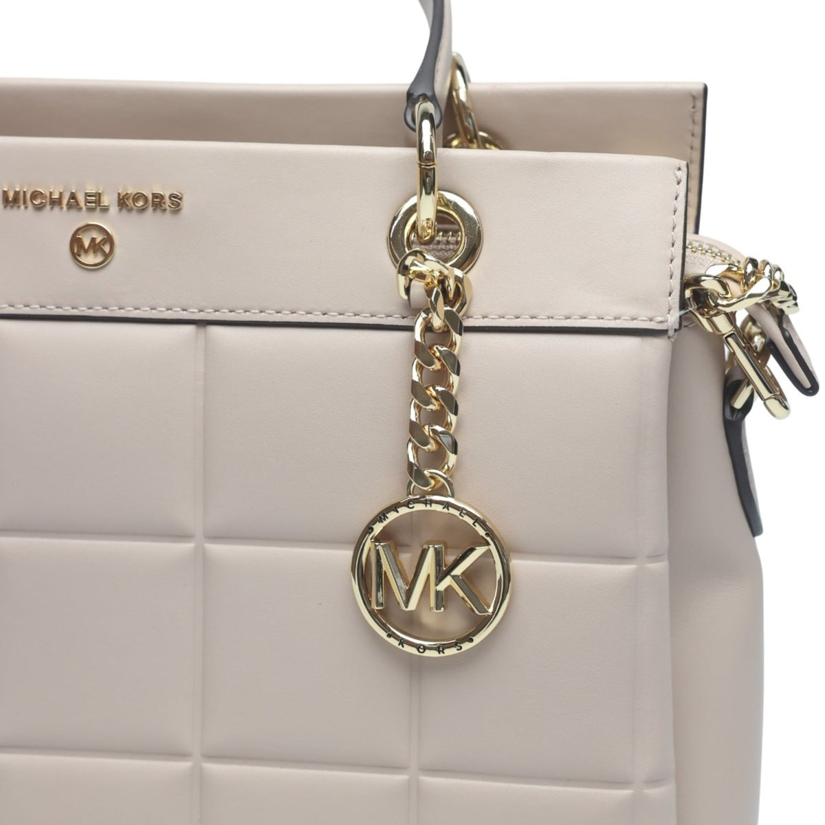 Michael Kors Pink Beige Leather Handbag Shoulder Bag (Pre-Owned)
