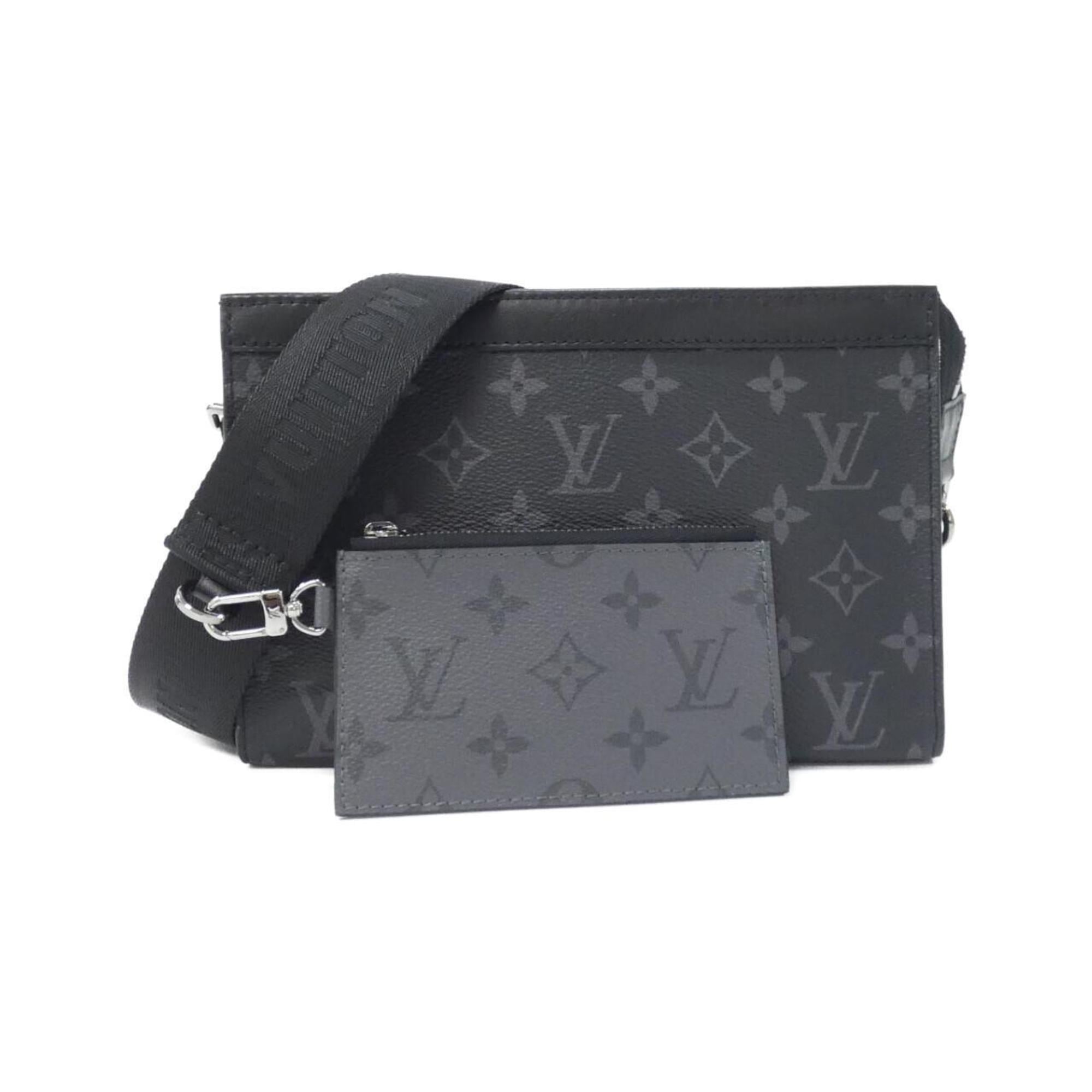 Louis Vuitton Black Gris Coated Canvas Pouch Shoulder Bag (Pre-Owned)