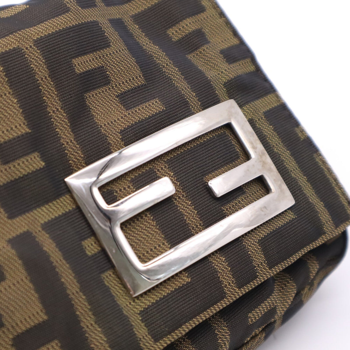 Fendi Zucca Brown Canvas Leather Shoulder Bag (Pre-Owned)