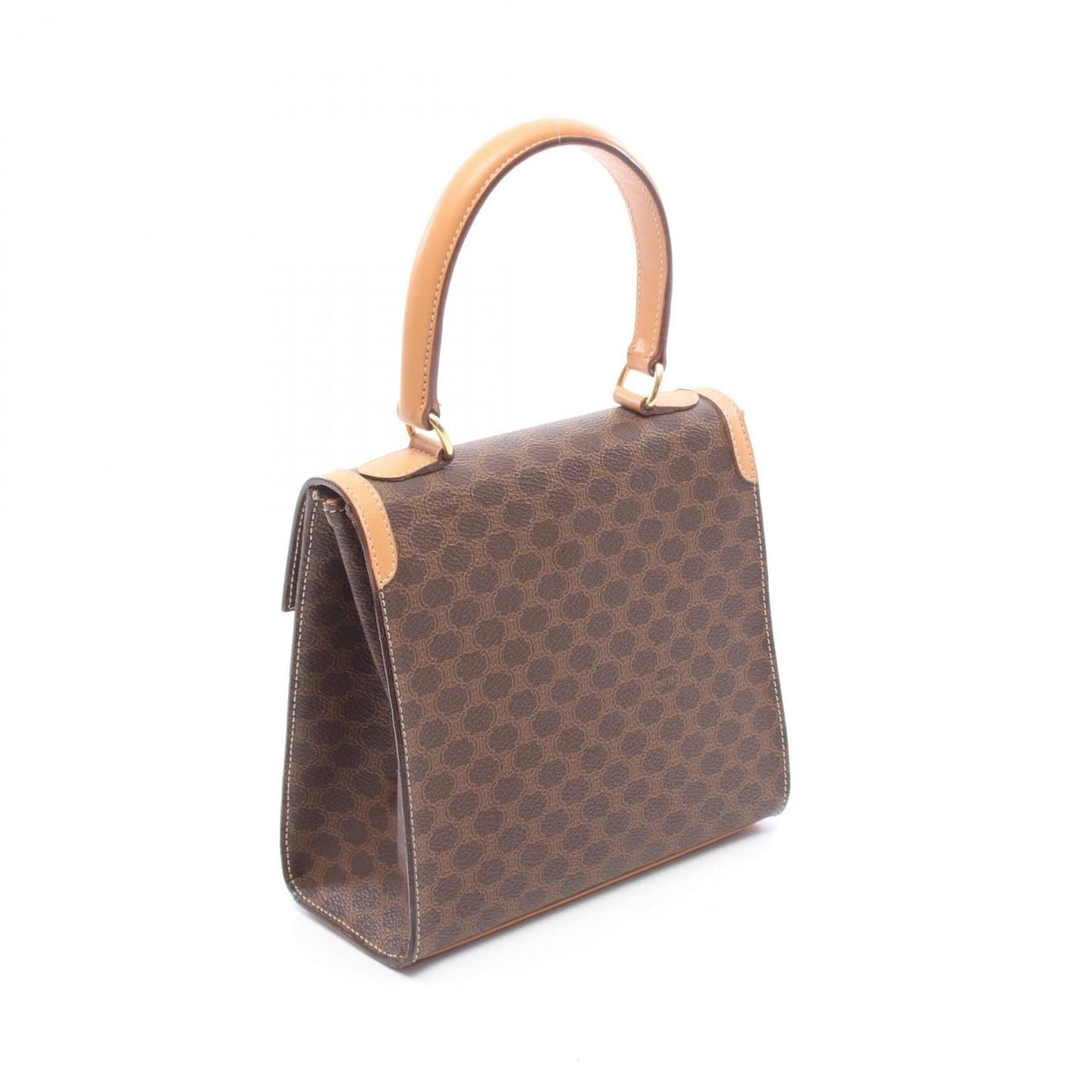 Celine Brown Pvc Coated Canvas Leather Handbag (Pre-Owned)