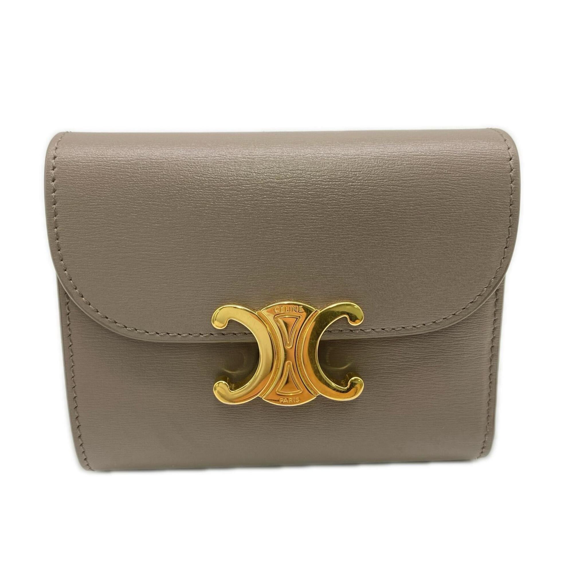 Celine Grayish Leather Wallet (Tri-Fold) (Pre-Owned)